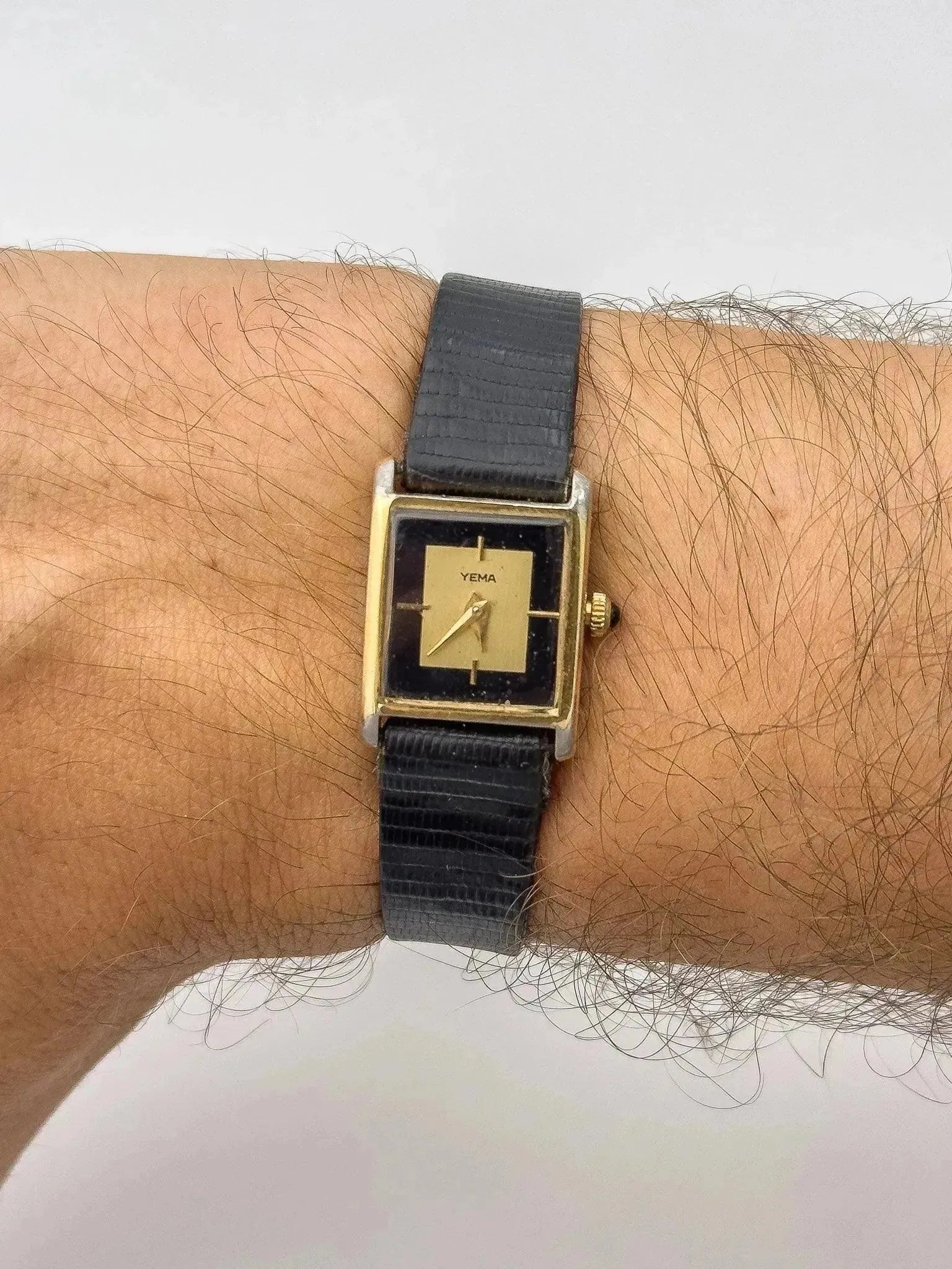 Yema - Mini Tank Gold & Black - 1970s - Atelier Victor Paris - Vintage Watch Shop Dubai