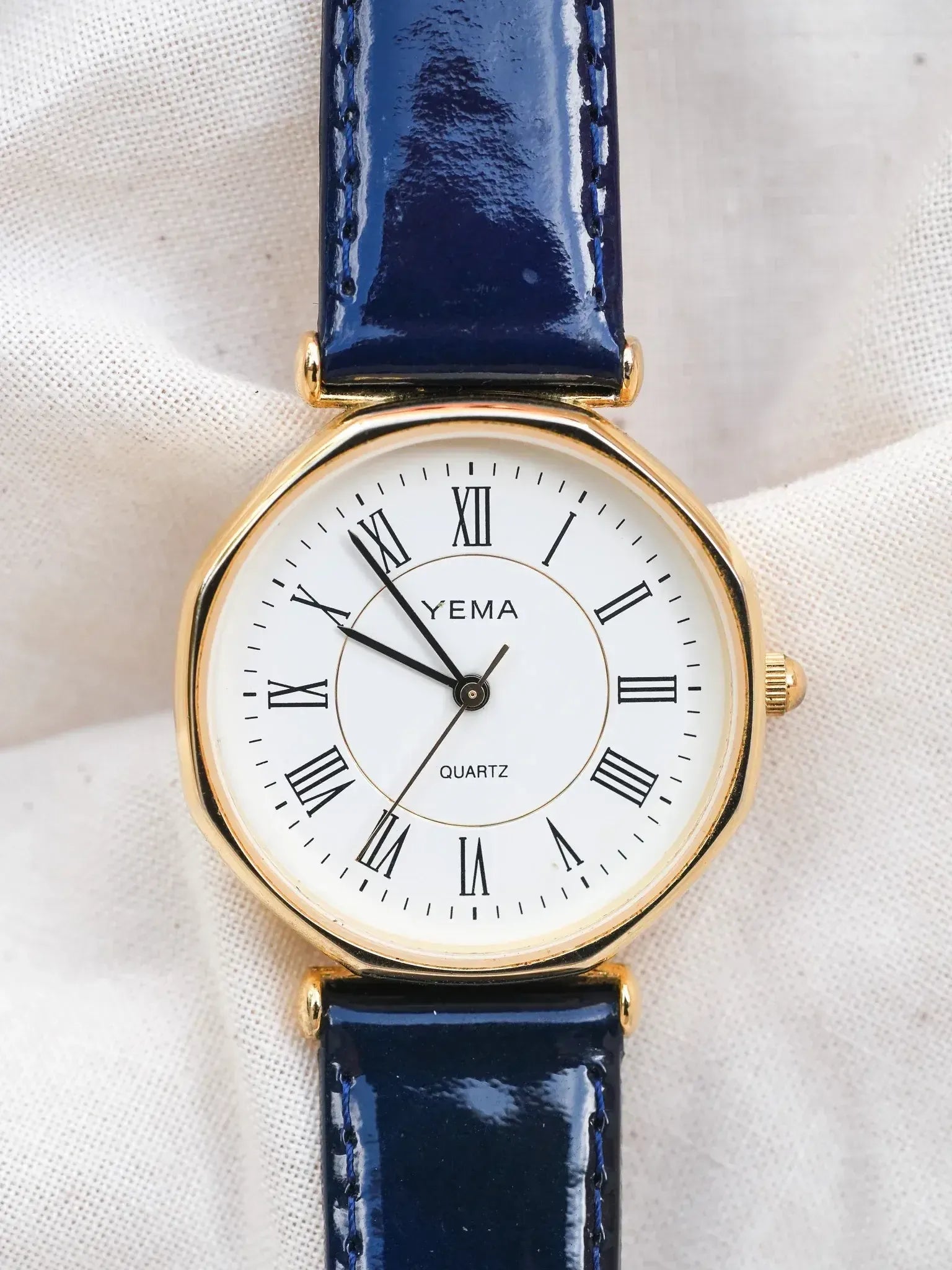 Yema - Octogonale Romain Blanc Plaqué or - 1990s - Atelier Victor