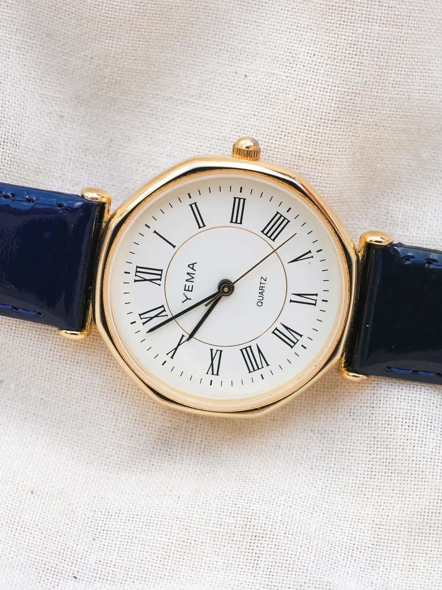 Yema - Octogonale Romain Blanc Plaqué or - 1990s - Atelier Victor