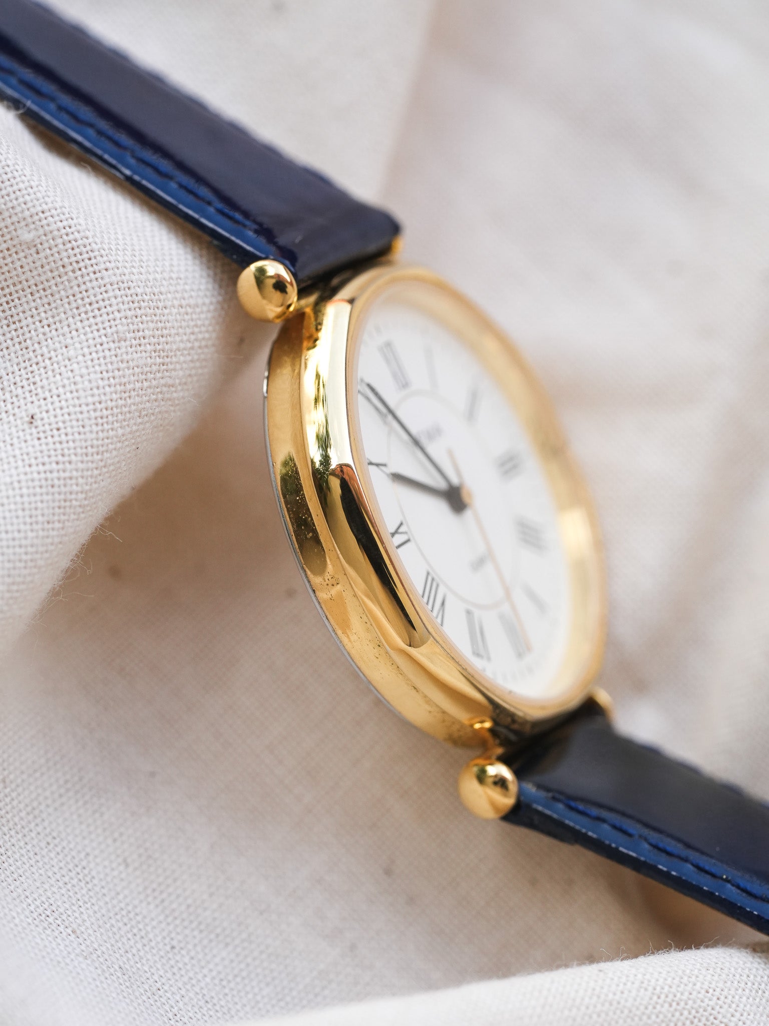 Yema - Octogonale Romain Blanc Plaqué or - 1990s - Atelier Victor - Vintage Shop