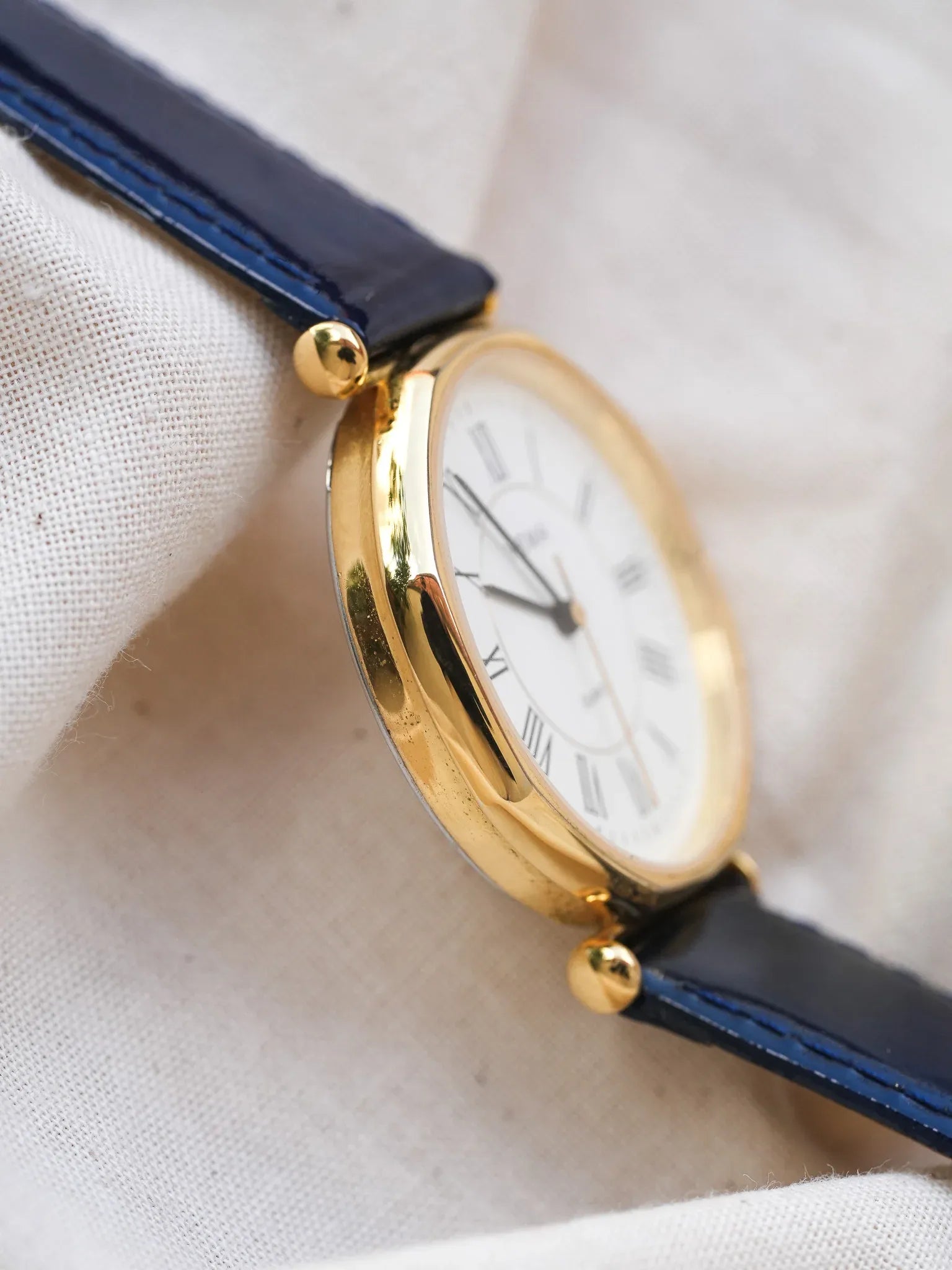 Yema - Octogonale Romain Blanc Plaqué or - 1990s - Atelier Victor - Vintage Shop