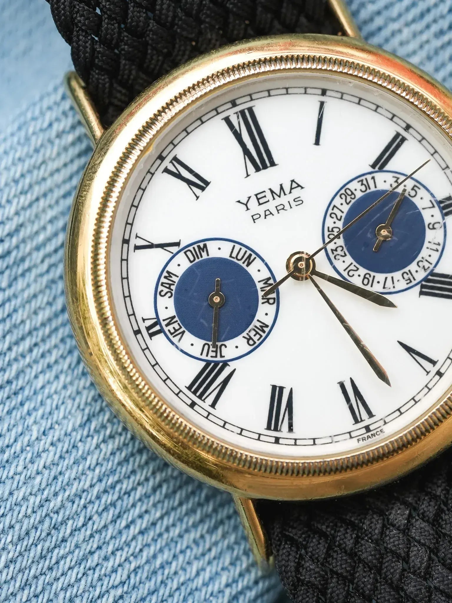 Yema - Paris Calendrier Plaqué Or cannelée - 1990s - Atelier Victor