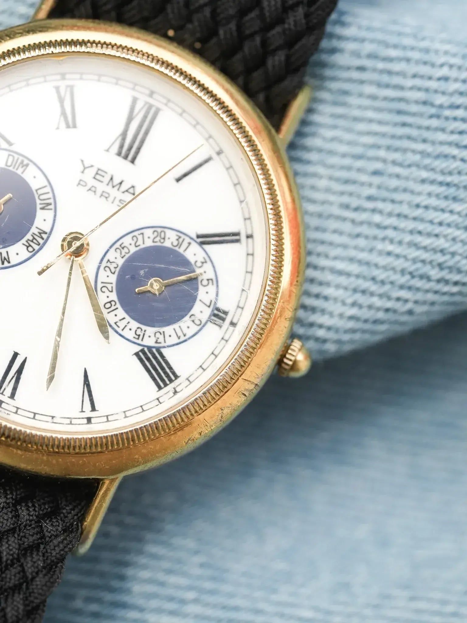 Yema - Paris Calendrier Plaqué Or cannelée - 1990s - Atelier Victor