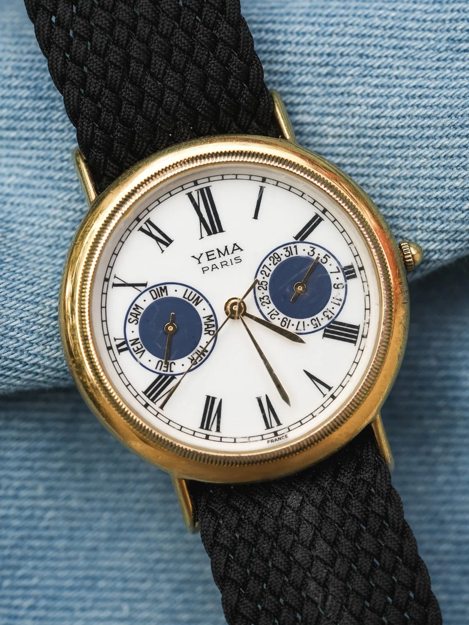 Yema - Paris Calendrier Plaqué Or cannelée - 1990s - Atelier Victor