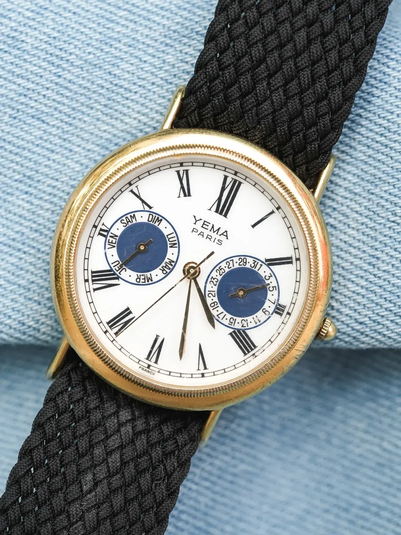 Yema - Paris Calendrier Plaqué Or cannelée - 1990s - Atelier Victor