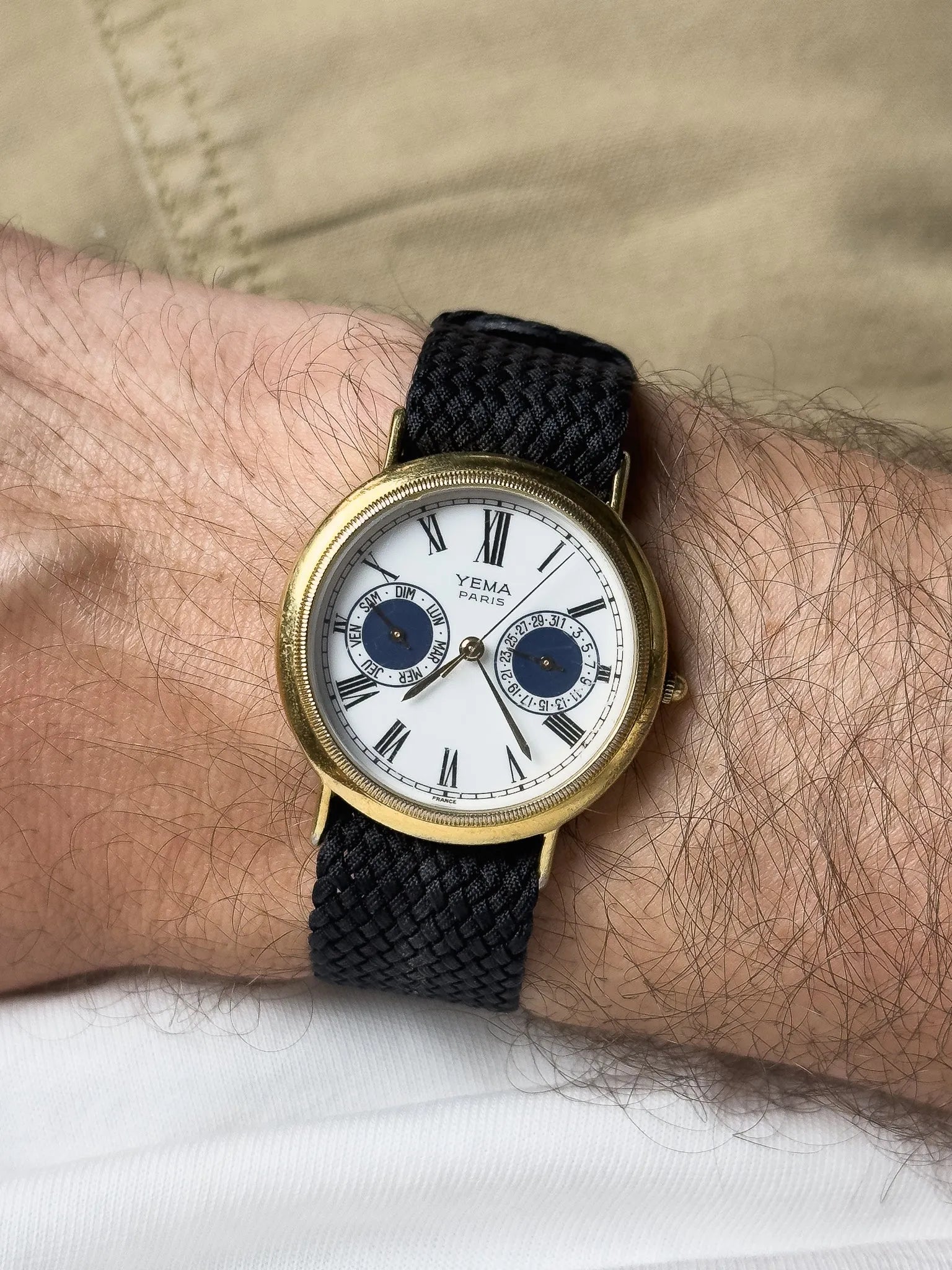 Yema - Paris Calendrier Plaqué Or cannelée - 1990s - Atelier Victor