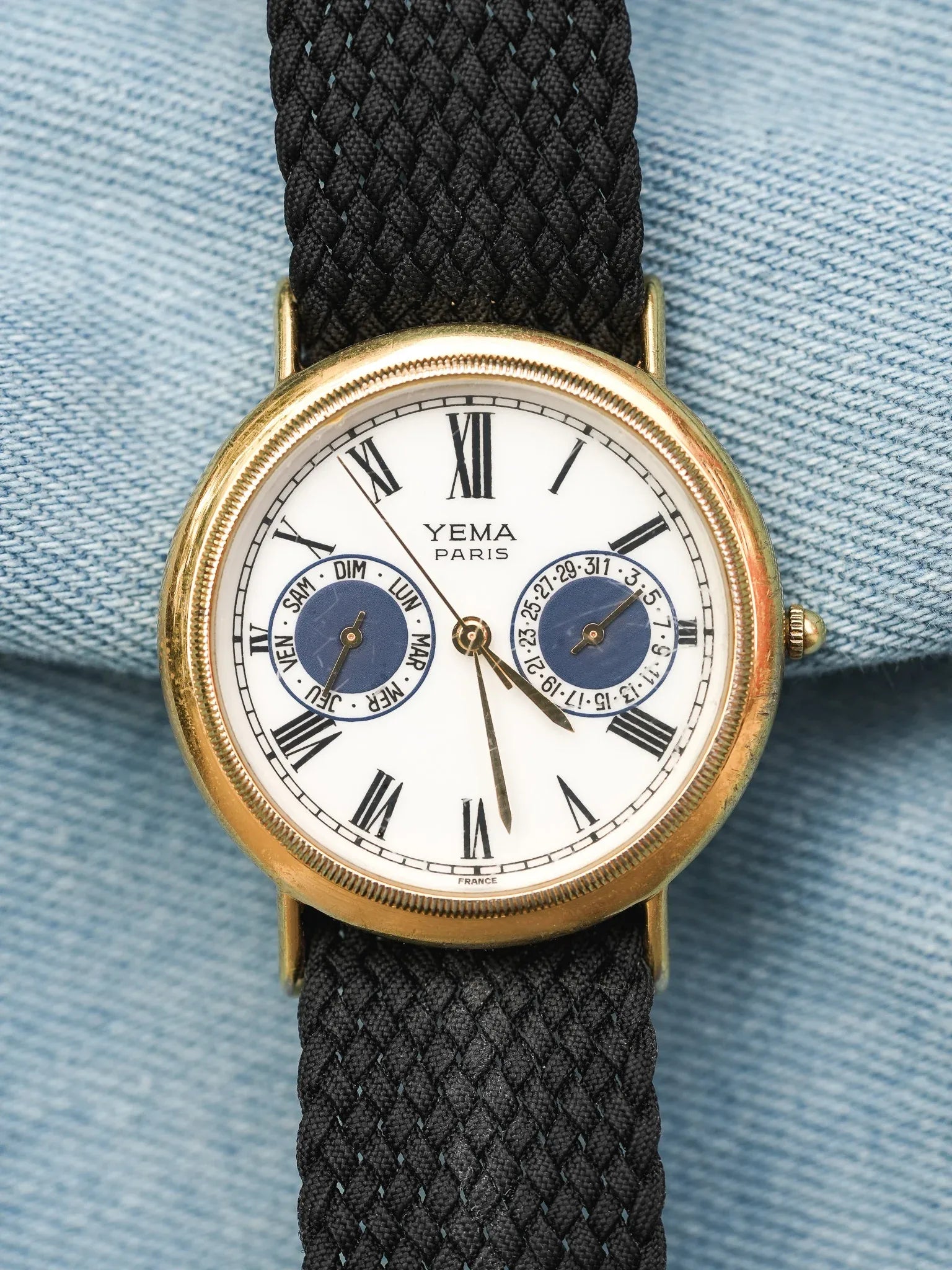 Yema - Paris Calendrier Plaqué Or cannelée - 1990s - Atelier Victor