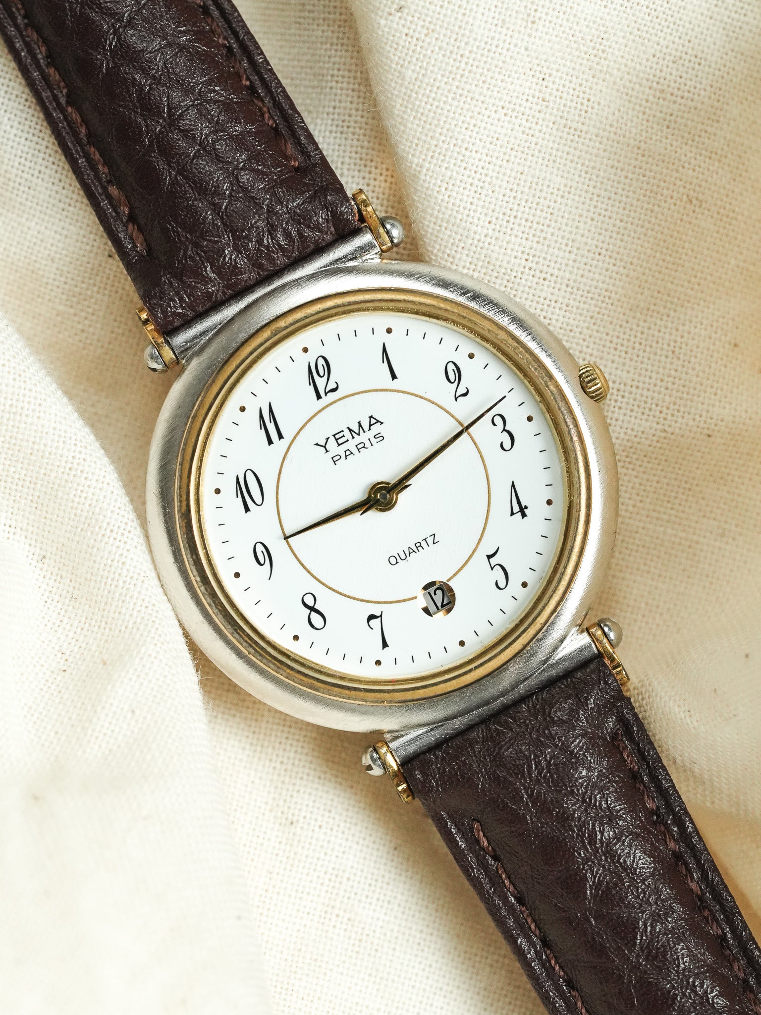 Yema - Paris Rond Acier Or Cornes Centrales - 1980s - Atelier Victor - Vintage Shop