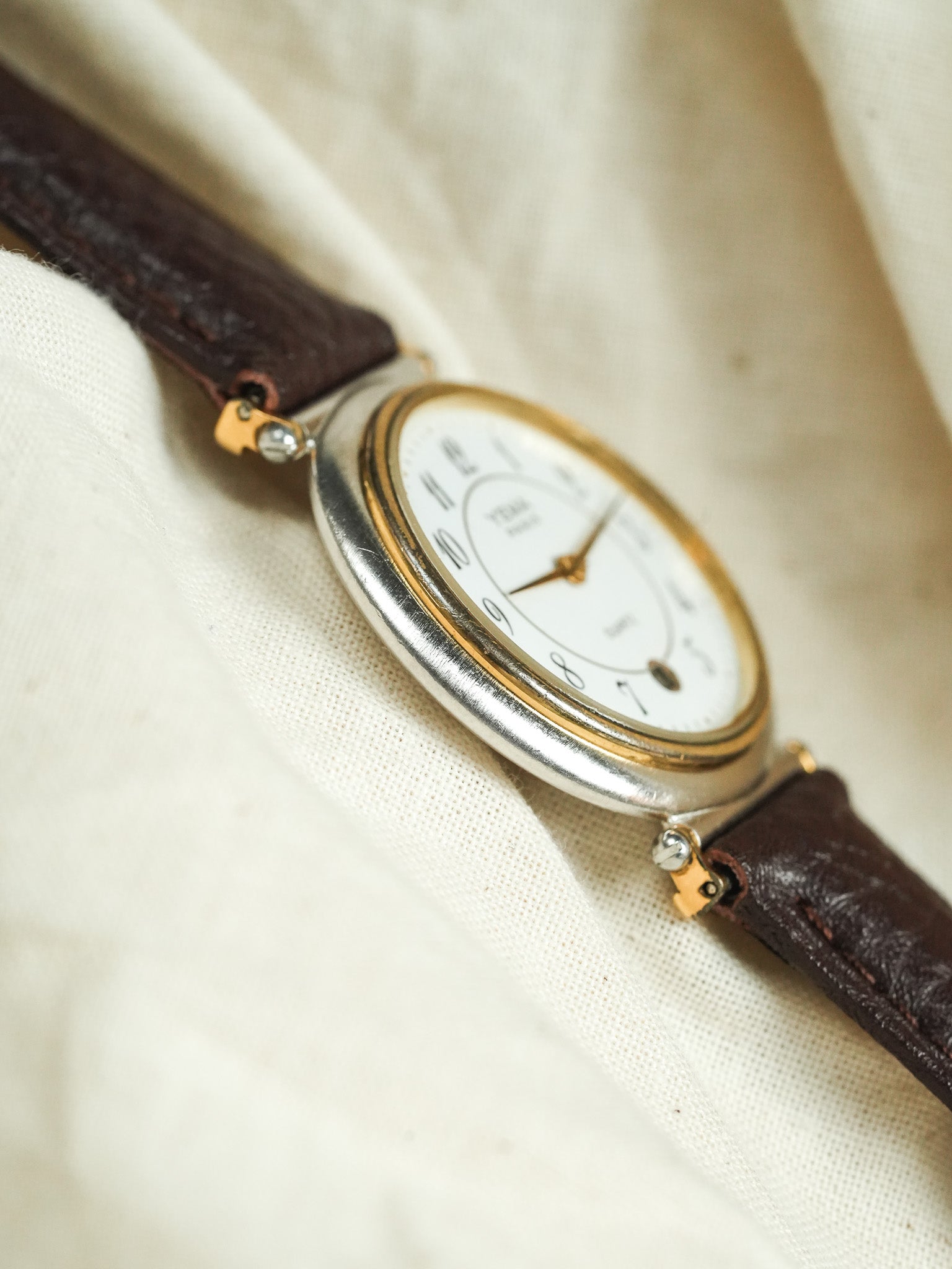 Yema - Paris Rond Acier Or Cornes Centrales - 1980s - Atelier Victor - Vintage Shop