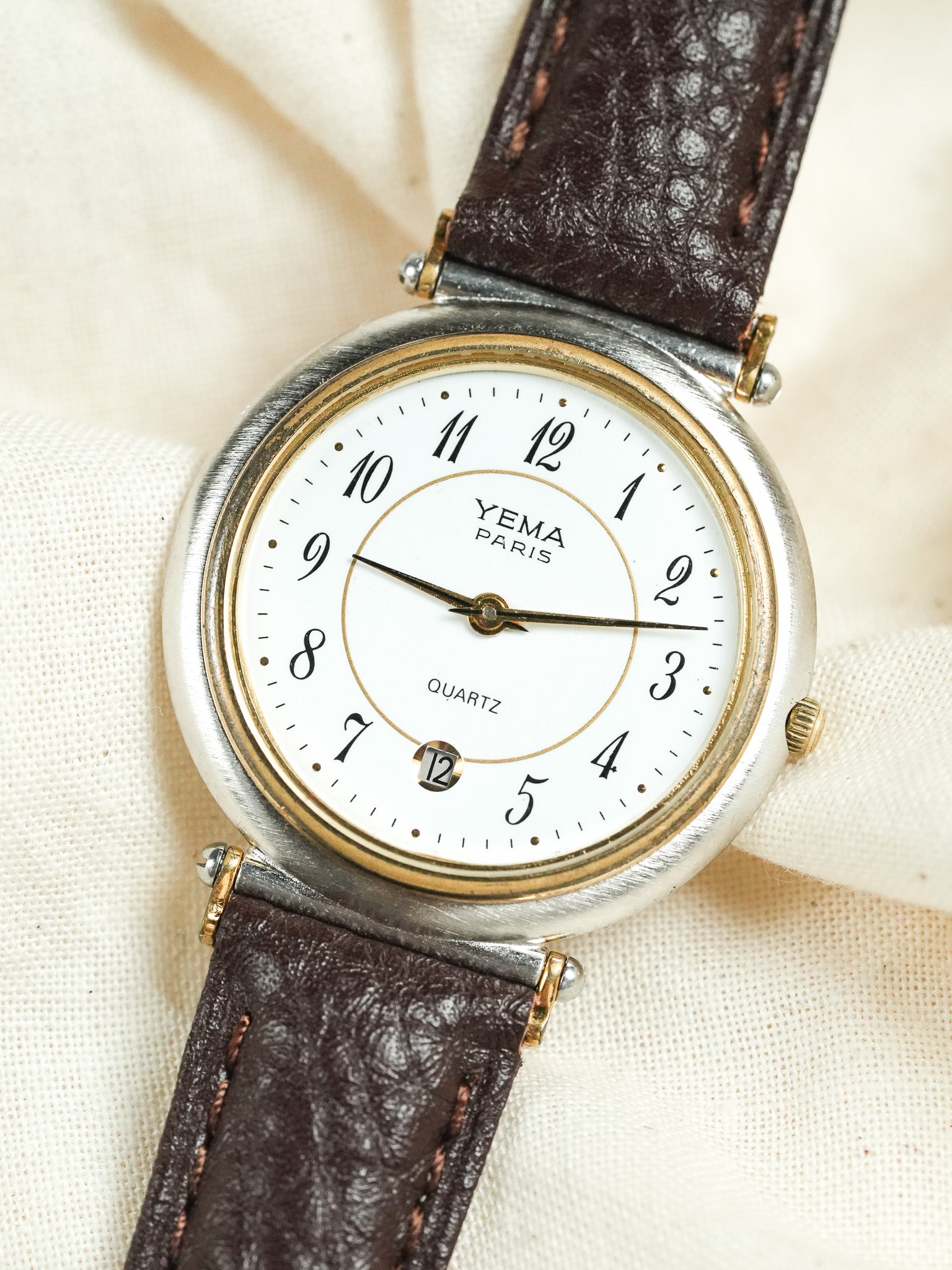 Yema - Paris Rond Acier Or Cornes Centrales - 1980s - Atelier Victor - Vintage Shop