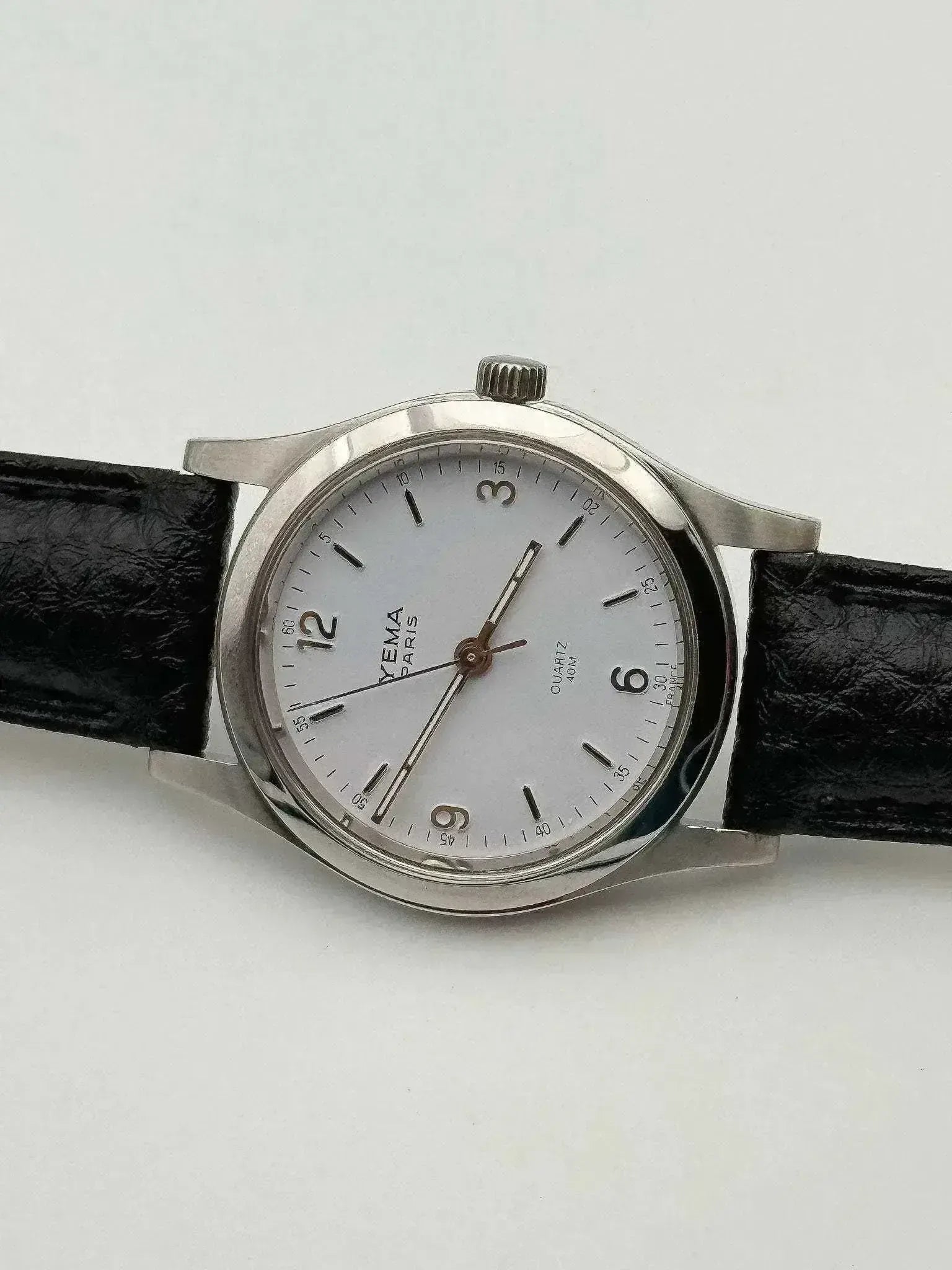 Yema - Petite montre habillée cadran blanc acier - 1990s - Atelier Victor