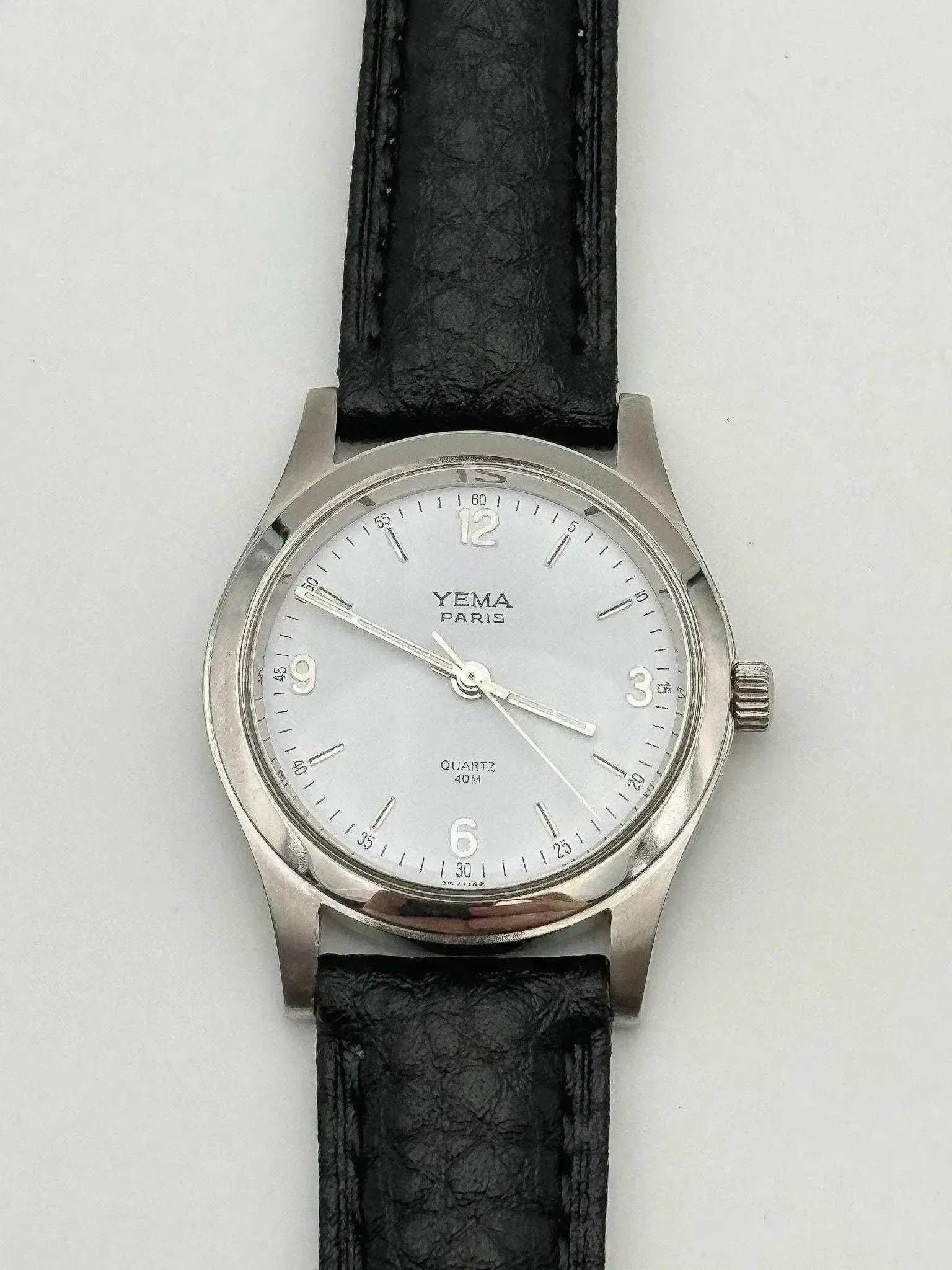 Yema - Petite montre habillée cadran blanc acier - 1990s - Atelier Victor