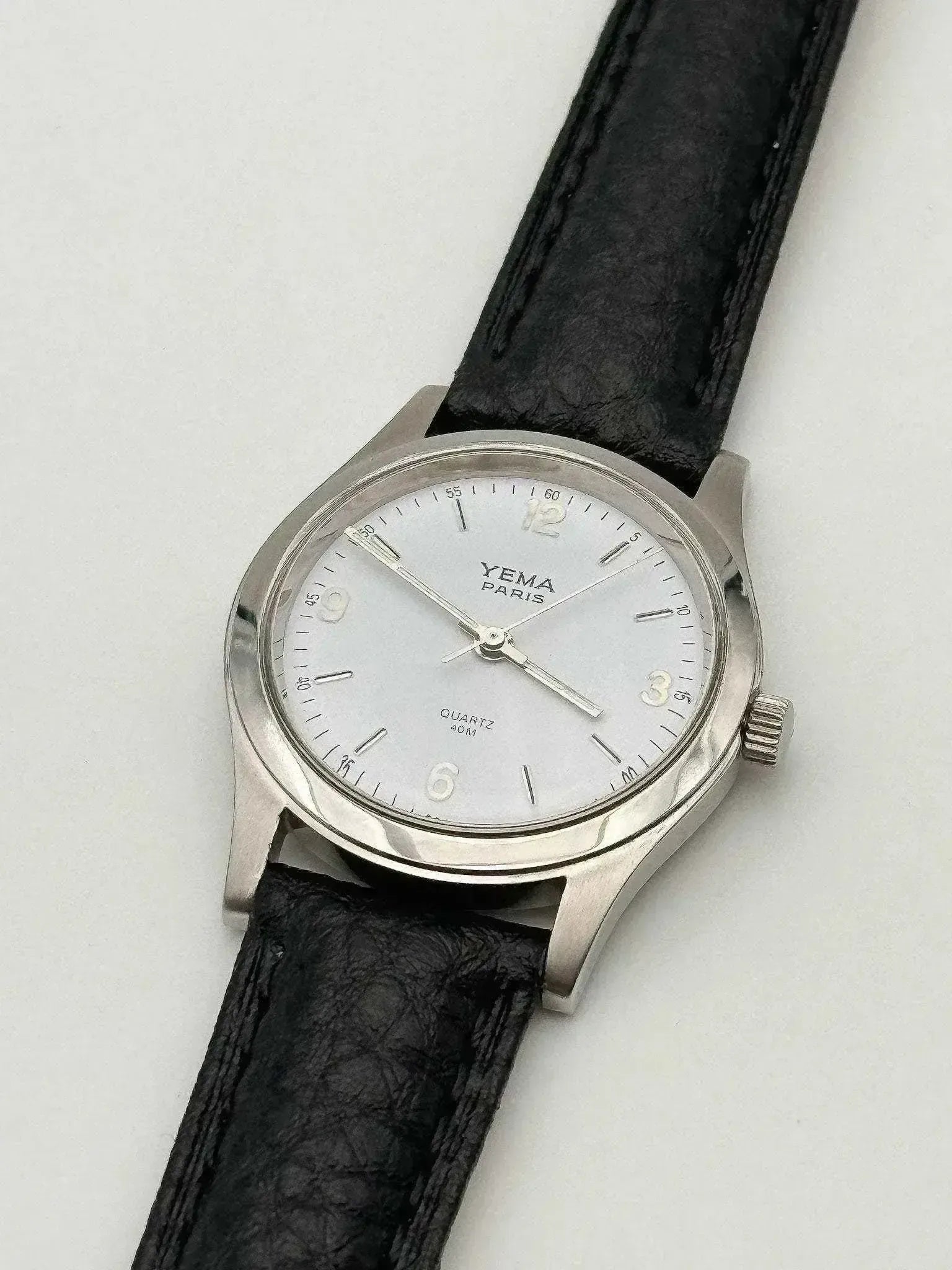 Yema - Petite montre habillée cadran blanc acier - 1990s - Atelier Victor