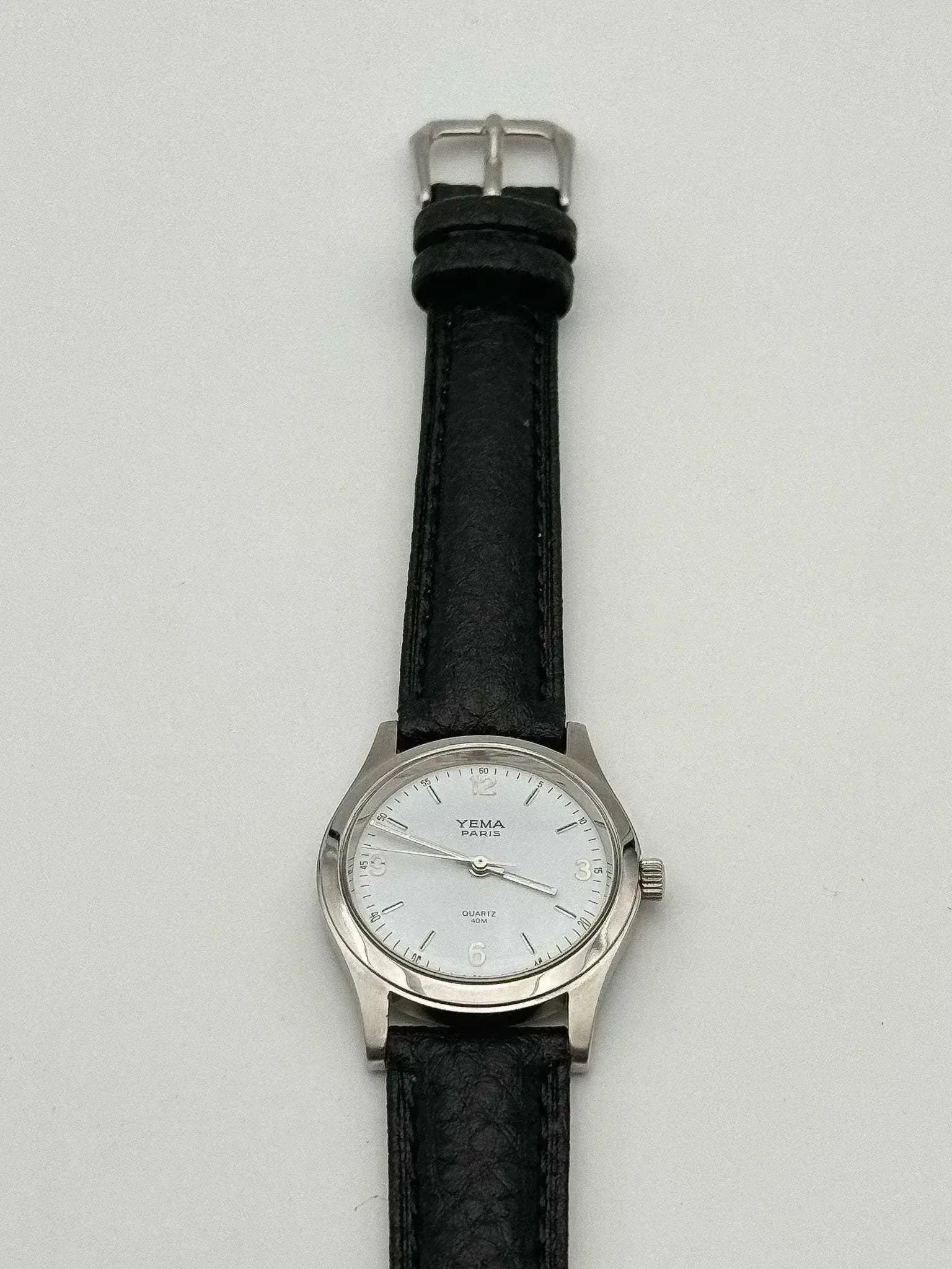 Yema - Petite montre habillée cadran blanc acier - 1990s - Atelier Victor