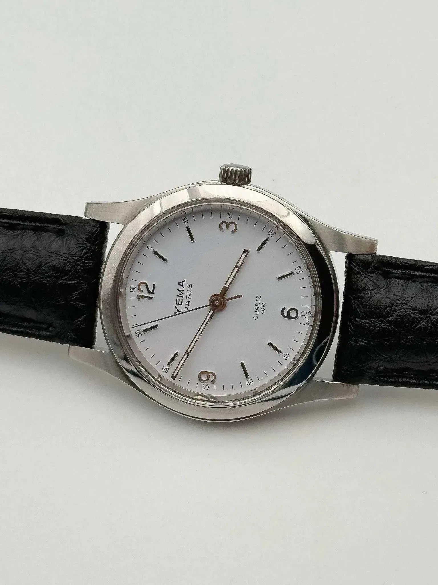 Yema - Petite montre habillée cadran blanc acier - 1990s - Atelier Victor