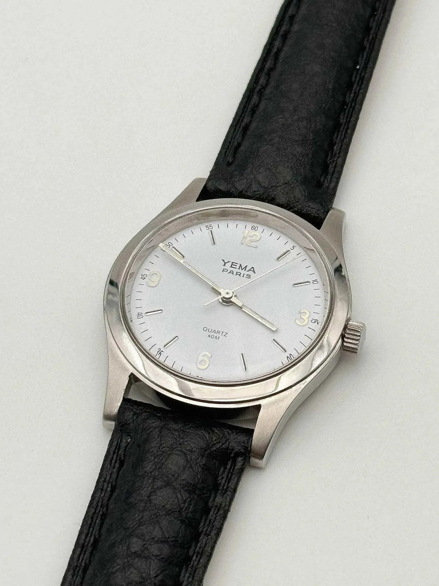 Yema - Petite montre habillée cadran blanc acier - 1990s - Atelier Victor - Vintage Shop