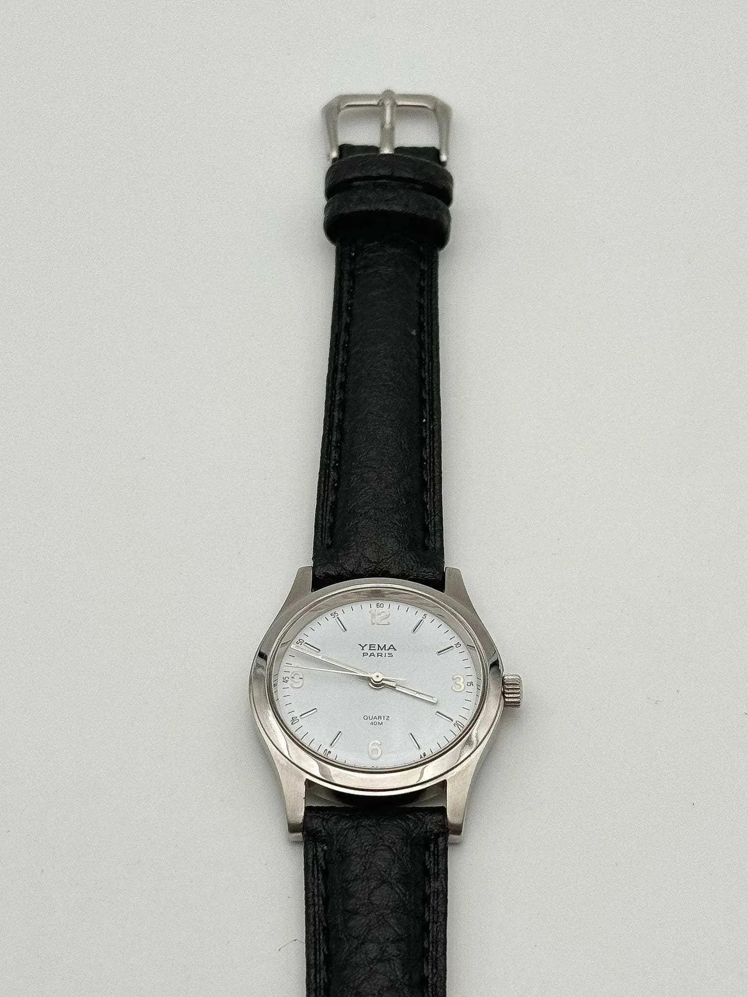 Yema - Petite montre habillée cadran blanc acier - 1990s - Atelier Victor - Vintage Shop