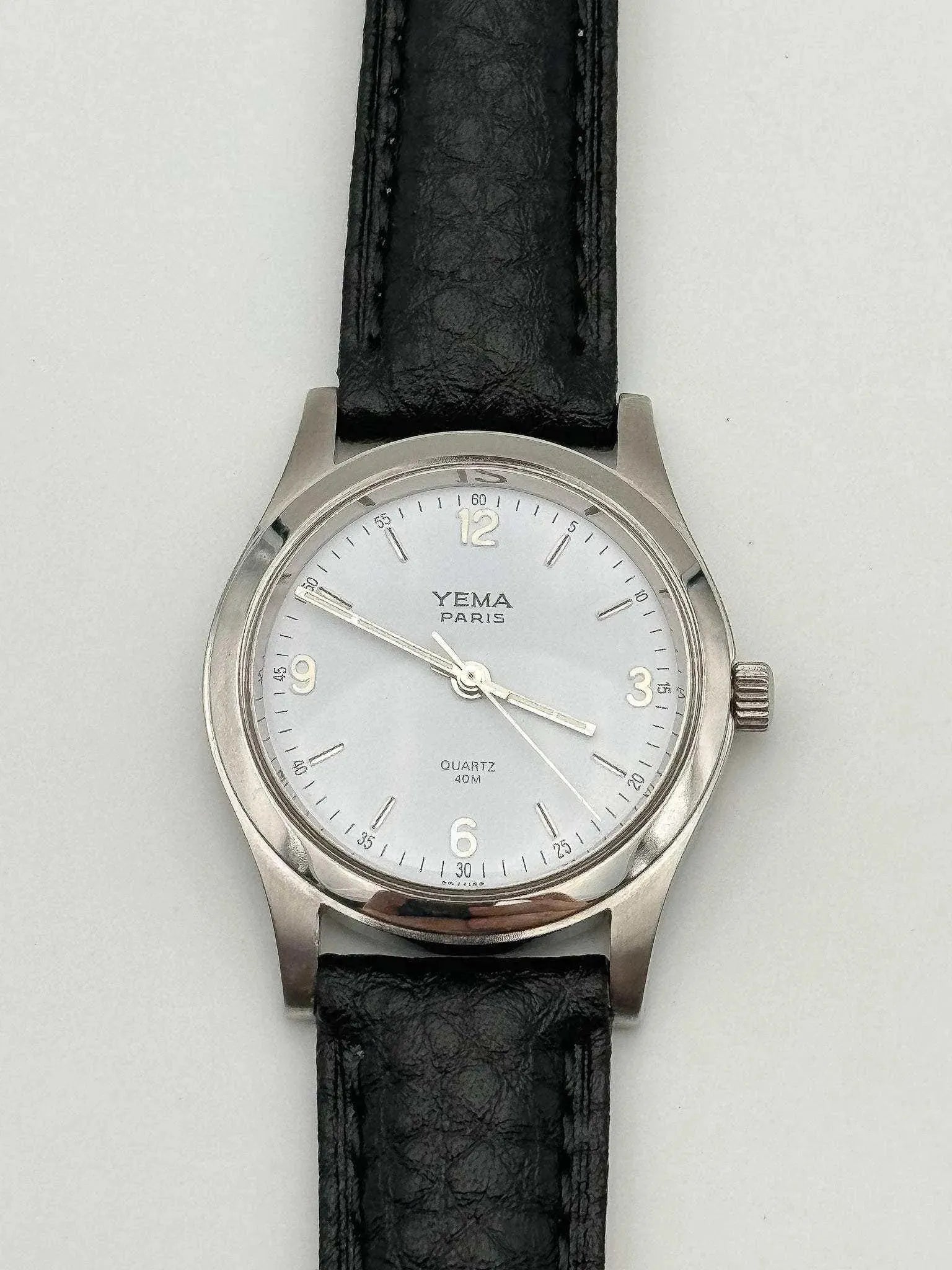 Yema - Petite montre habillée cadran blanc acier - 1990s - Atelier Victor - Vintage Shop