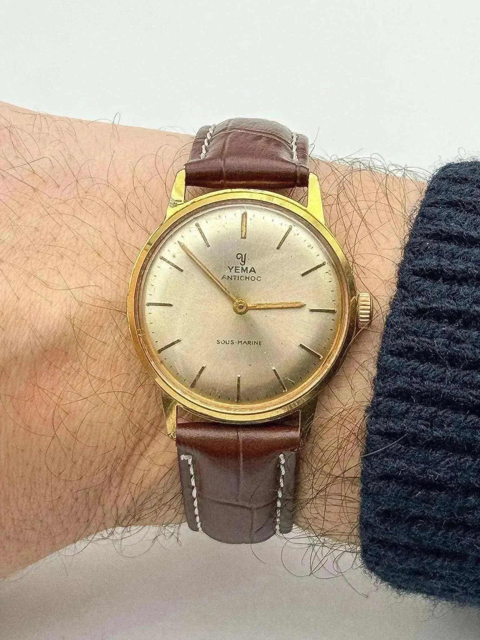 Yema - Sous-Marine Antichoc Montre habillée plaqué or - 1960s - Atelier Victor