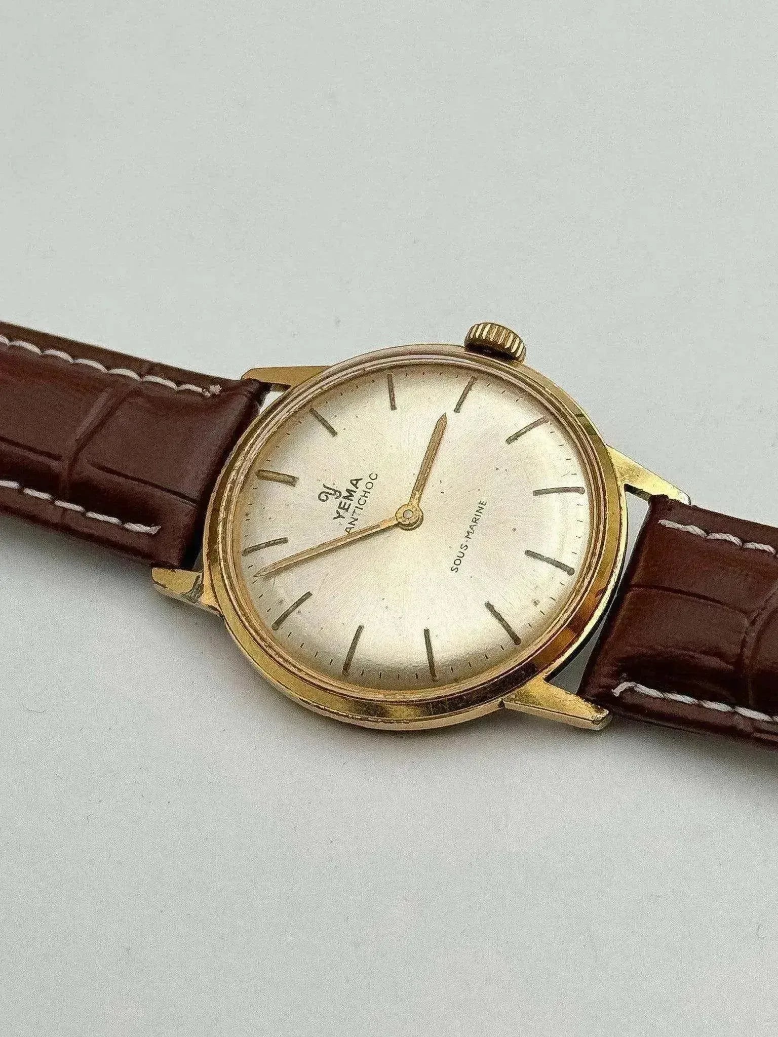 Yema - Sous-Marine Antichoc Montre habillée plaqué or - 1960s - Atelier Victor