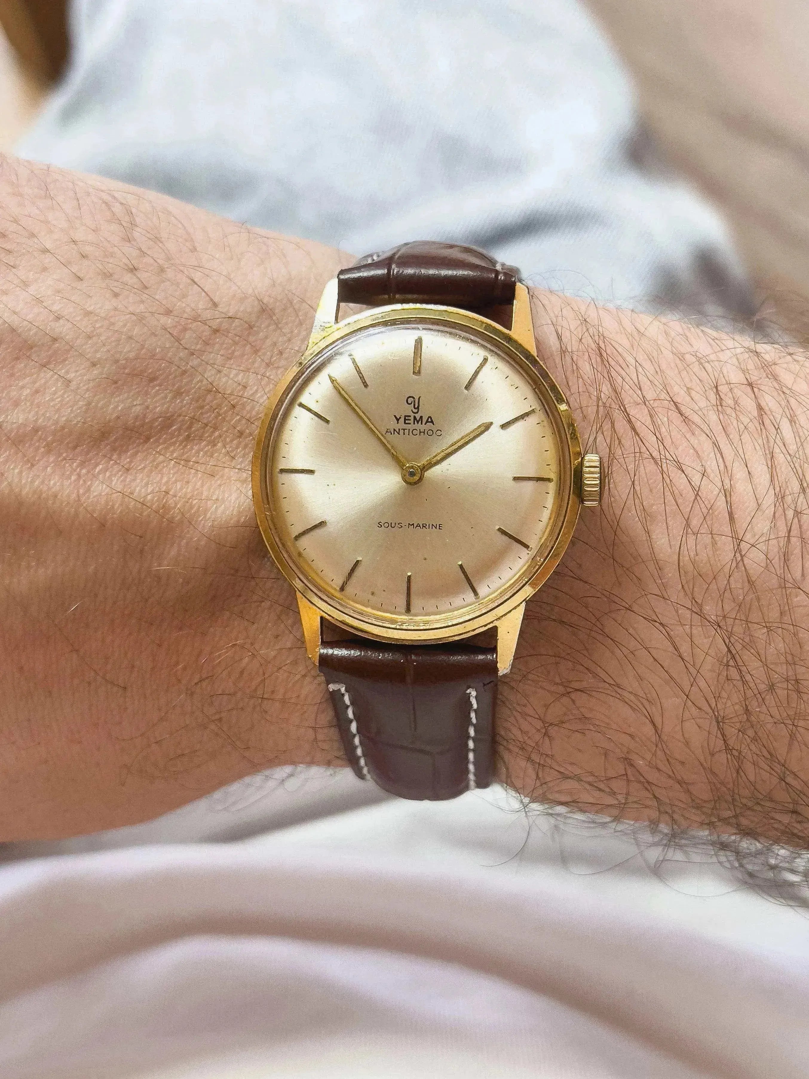 Yema - Sous-Marine Antichoc Montre habillée plaqué or - 1960s - Atelier Victor