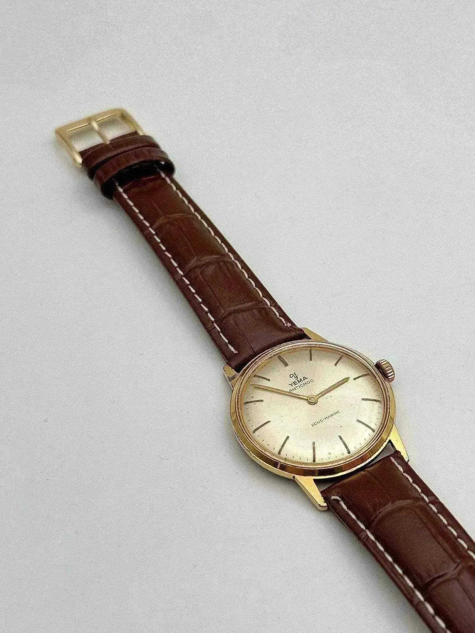 Yema - Sous-Marine Antichoc Montre habillée plaqué or - 1960s - Atelier Victor