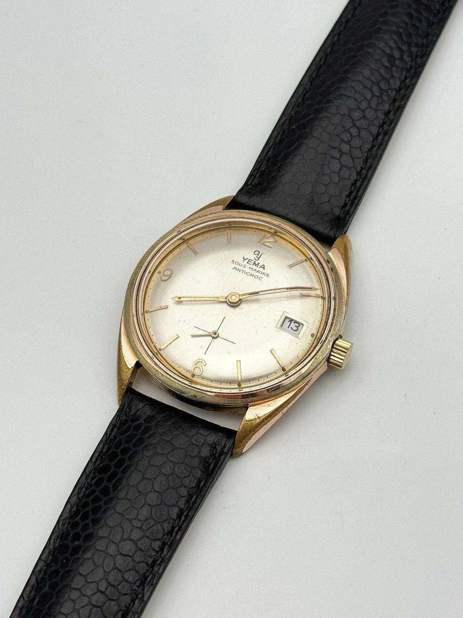 Yema - Sous-Marine Antichoc Plaqué or Rose petite-seconde - 1960s - Atelier Victor - Vintage Shop