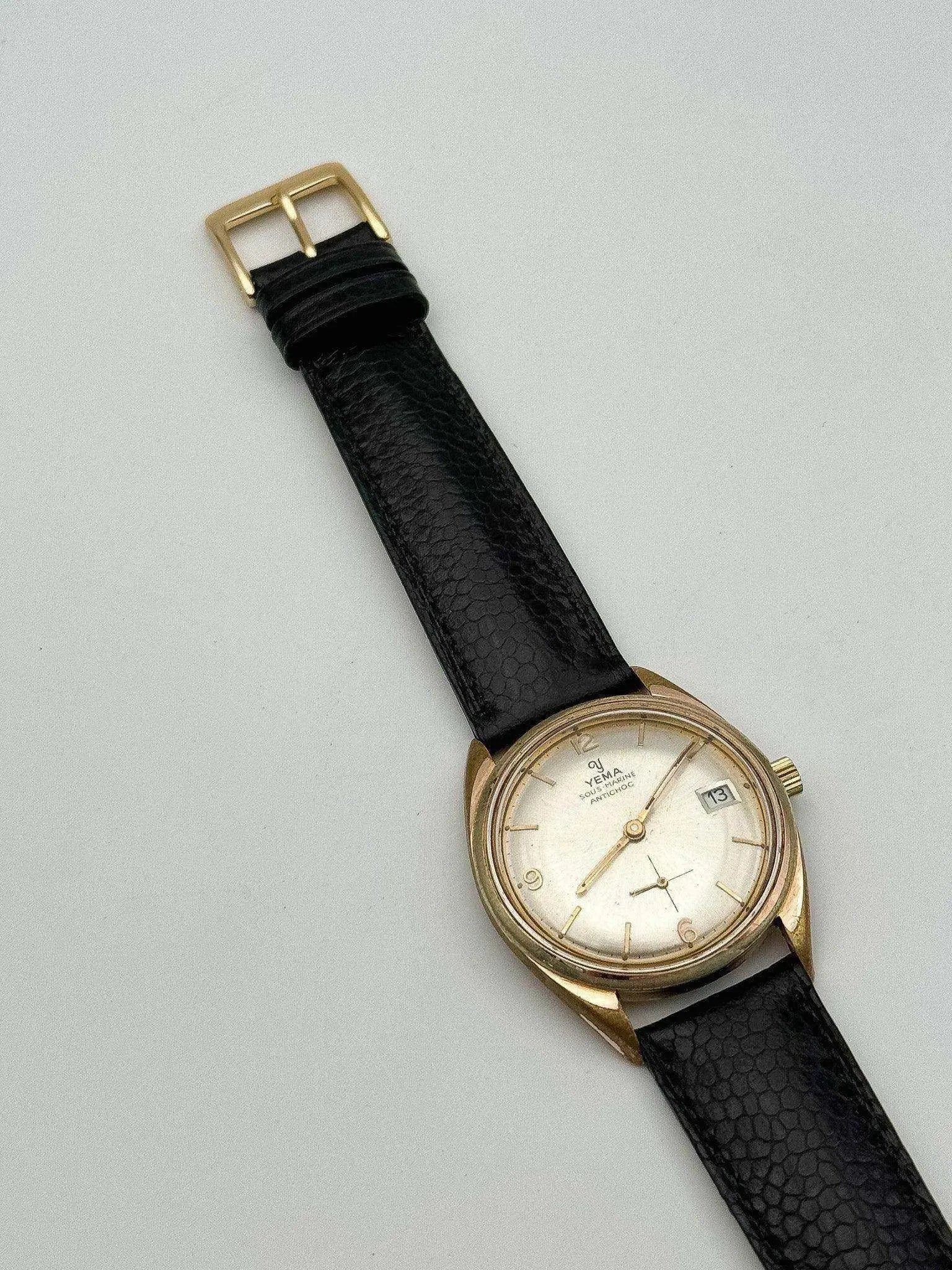 Yema - Sous-Marine Antichoc Plaqué or Rose petite-seconde - 1960s - Atelier Victor - Vintage Shop
