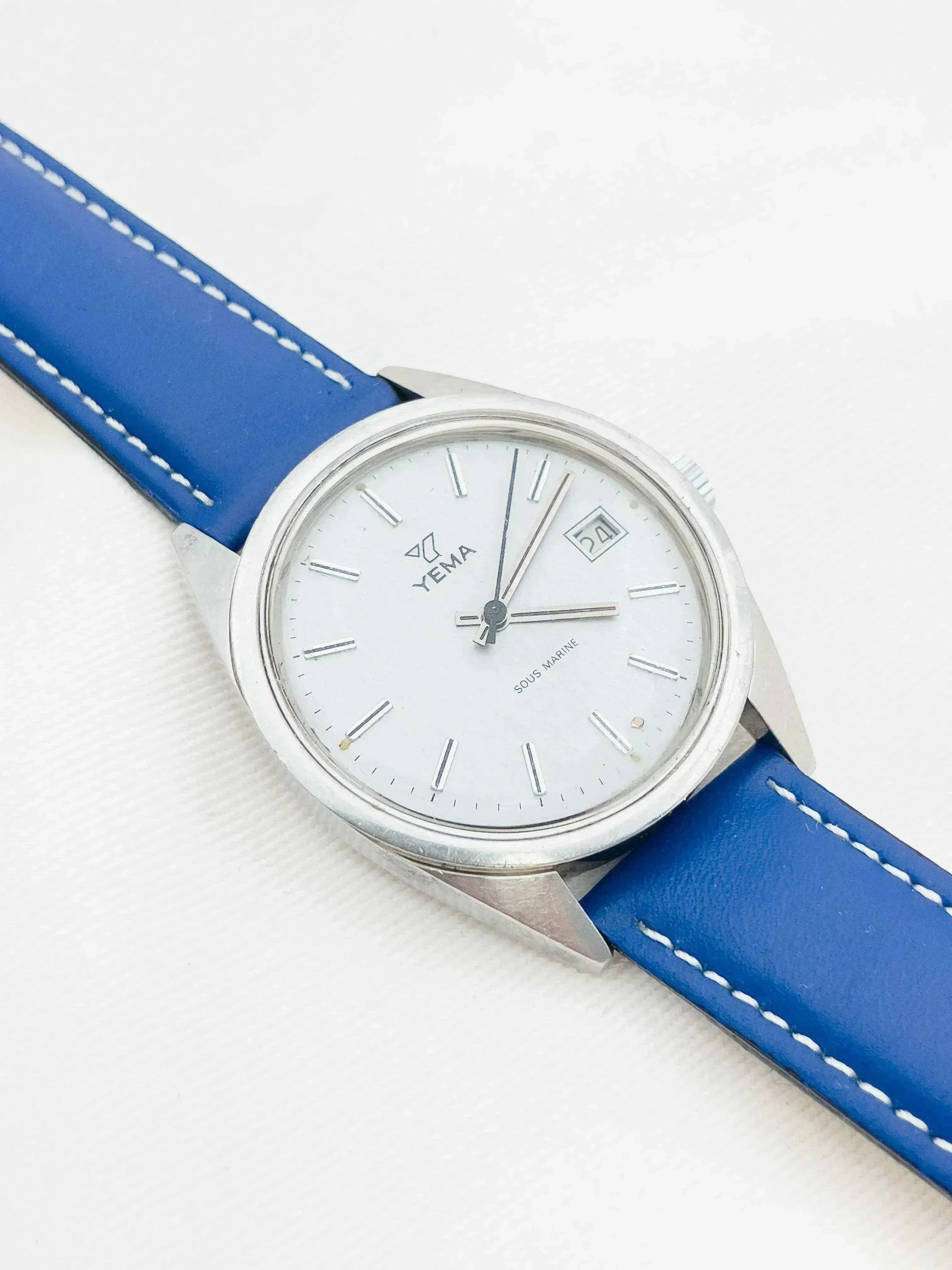 Yema - Sous-Marine Date Cuir bleu - 1960s - Atelier Victor