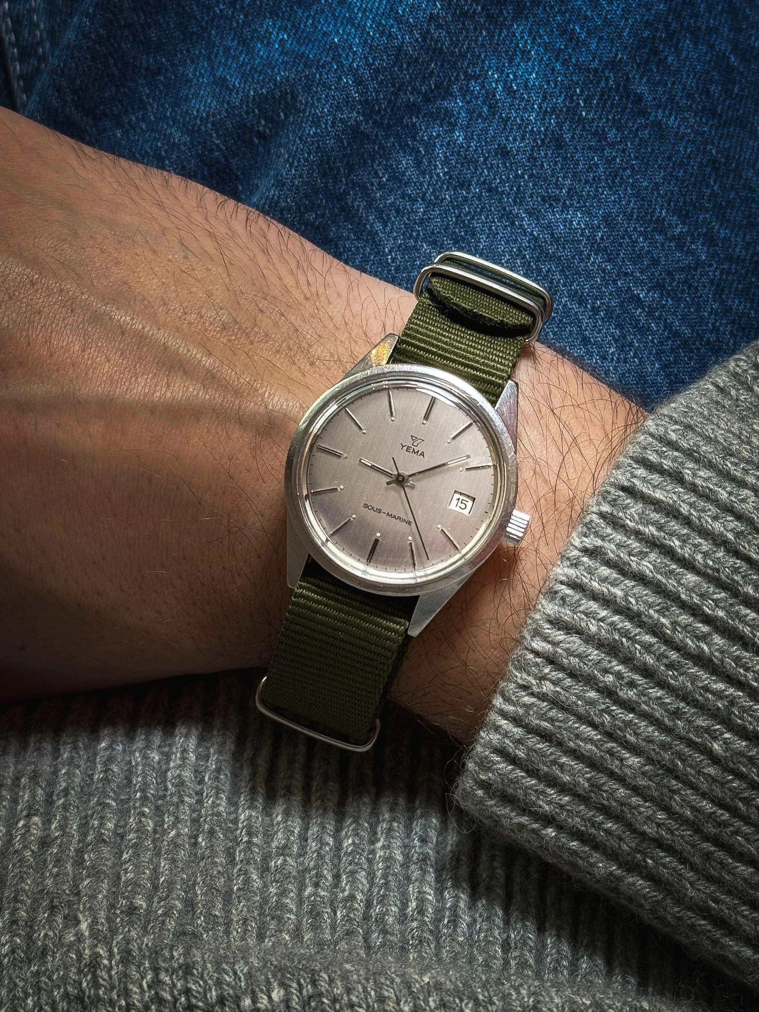 Yema - Sous Marine Date Nato Vert - 1980s - Atelier Victor - Vintage Shop