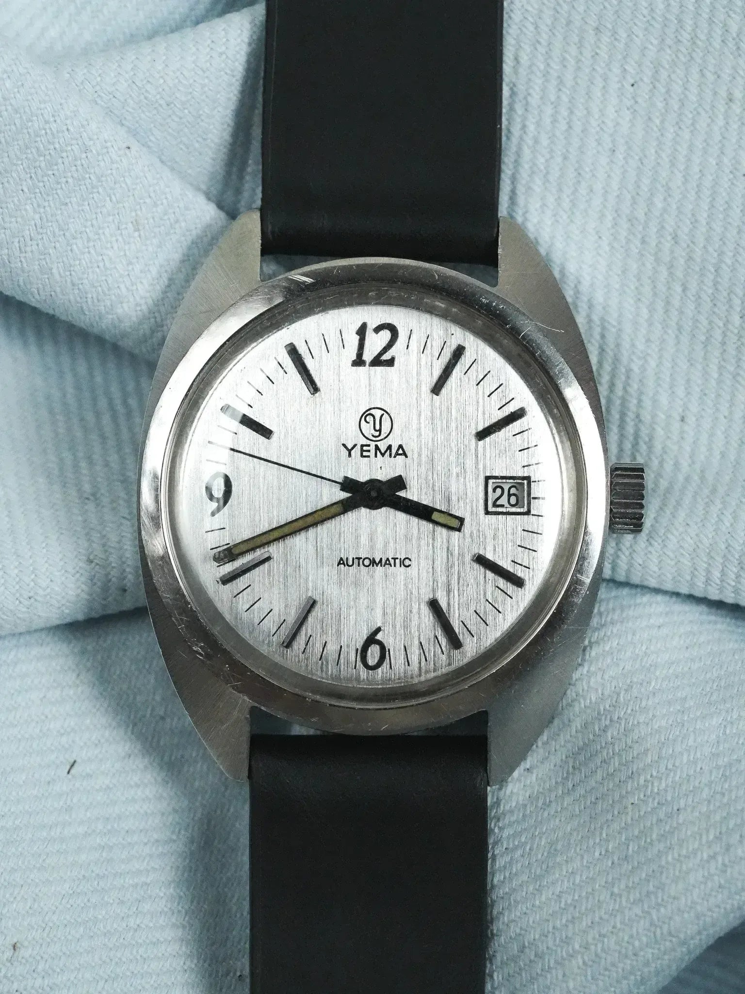 Yema - Sous-Marine Tonneau Acier Brossé Index Batôns - 1960s - Atelier Victor