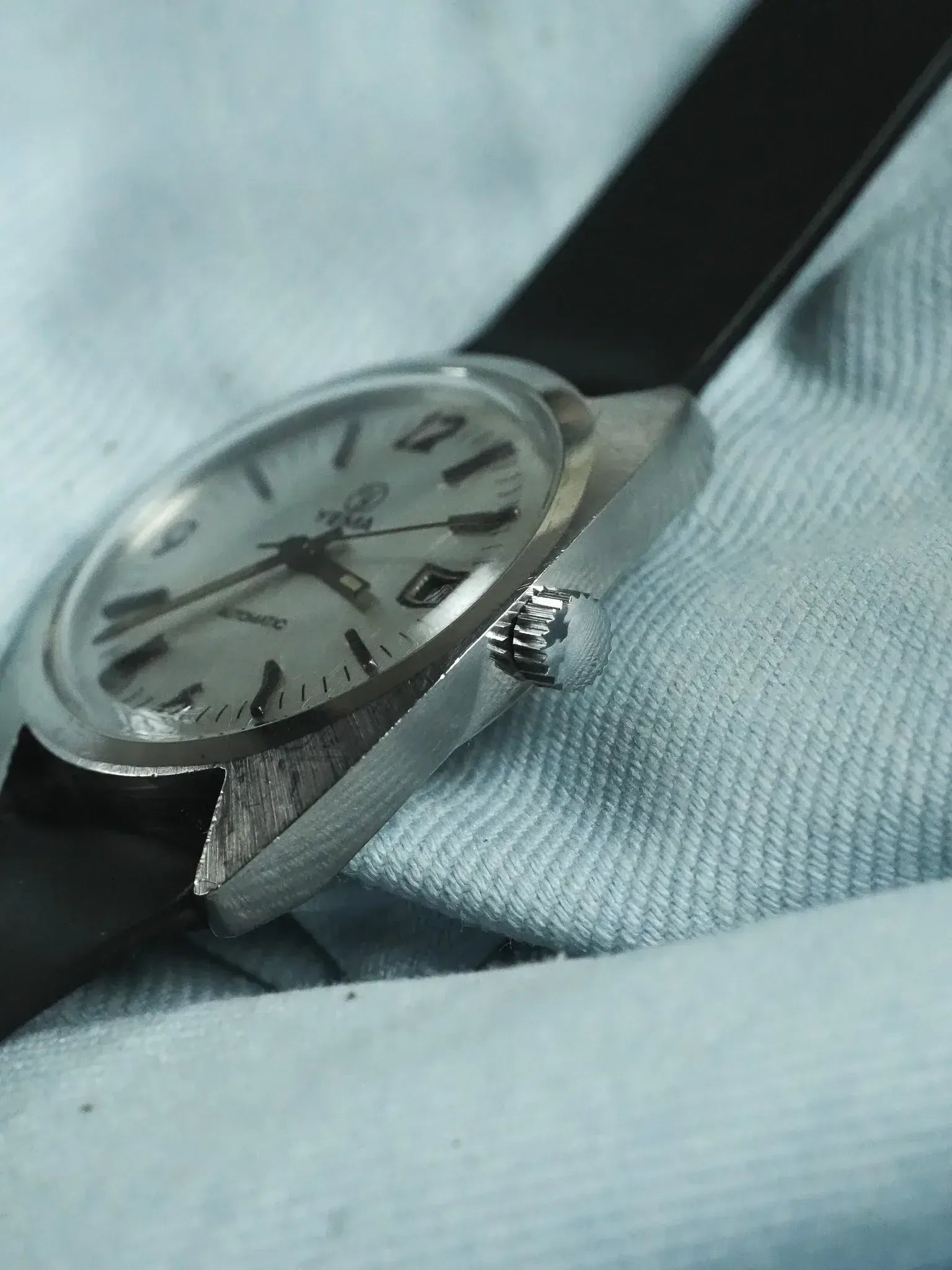 Yema - Sous-Marine Tonneau Acier Brossé Index Batôns - 1960s - Atelier Victor