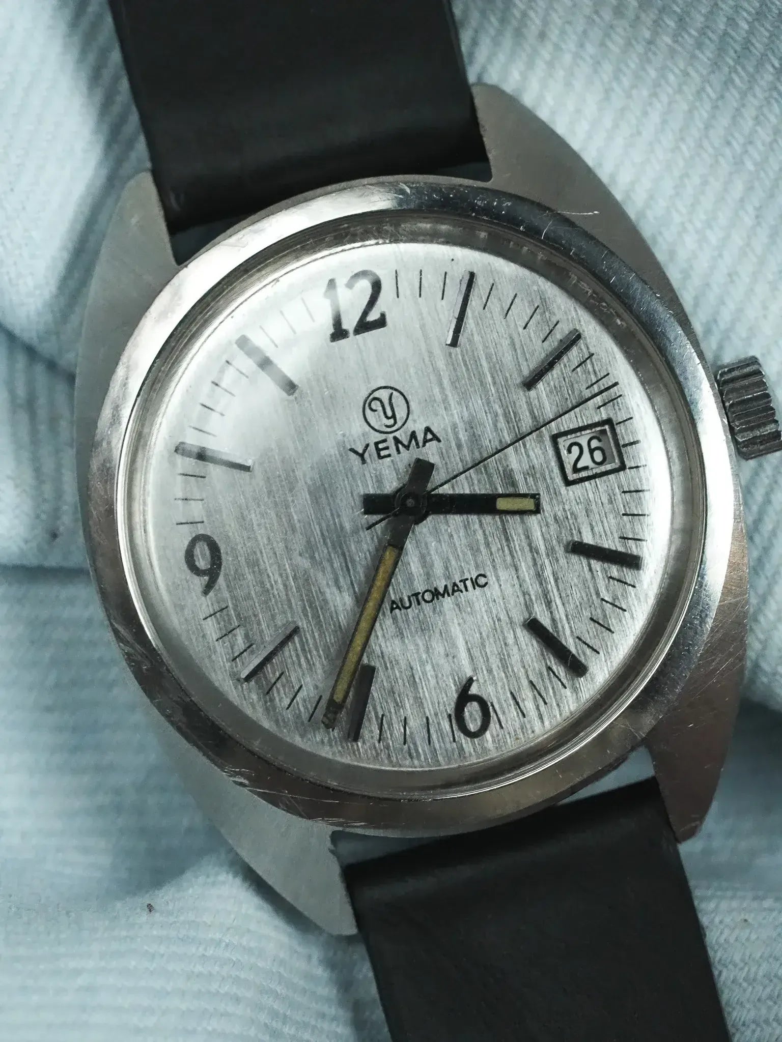 Yema - Sous-Marine Tonneau Acier Brossé Index Batôns - 1960s - Atelier Victor