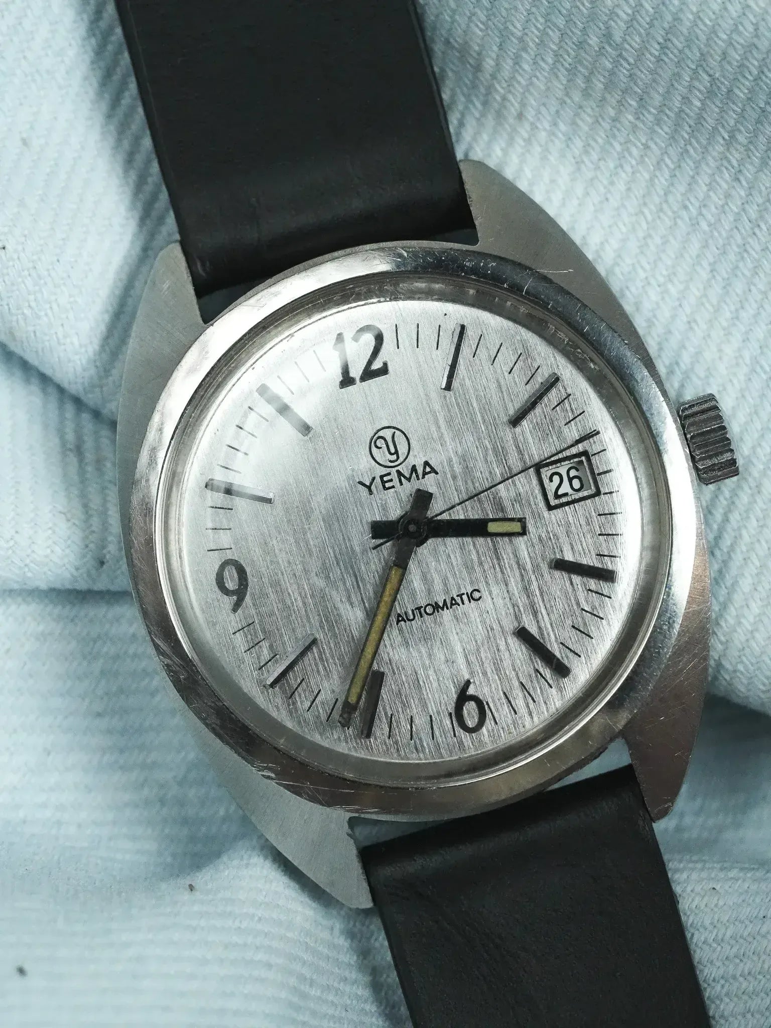 Yema - Sous-Marine Tonneau Acier Brossé Index Batôns - 1960s - Atelier Victor