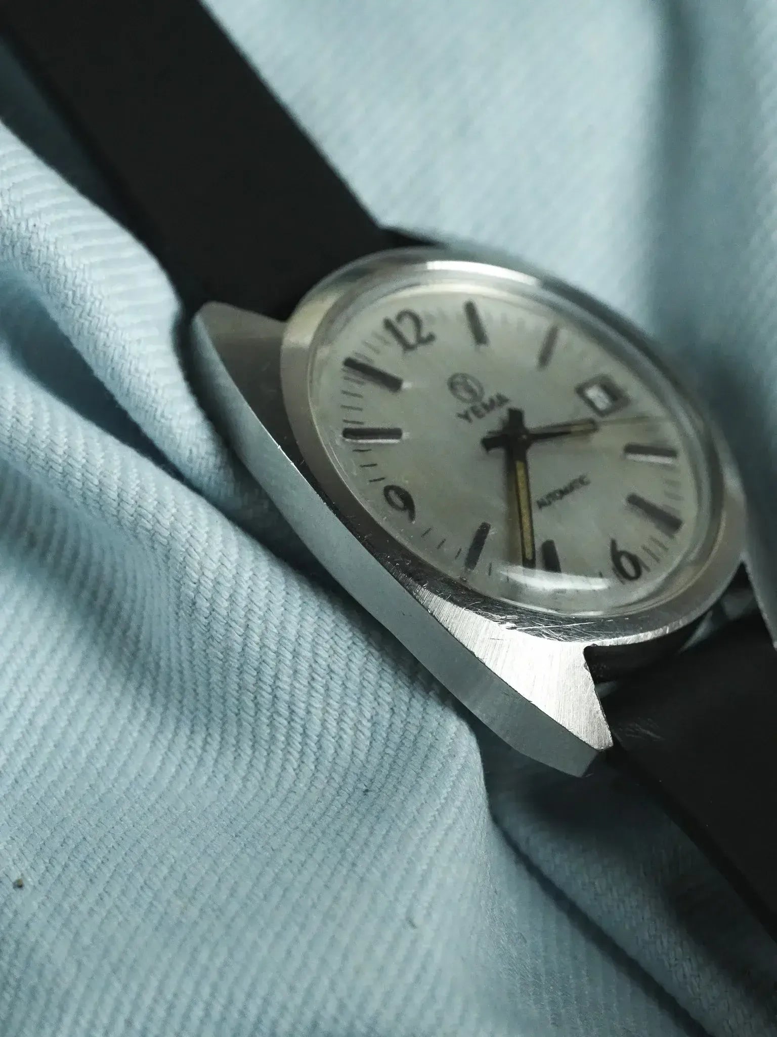 Yema - Sous-Marine Tonneau Acier Brossé Index Batôns - 1960s - Atelier Victor