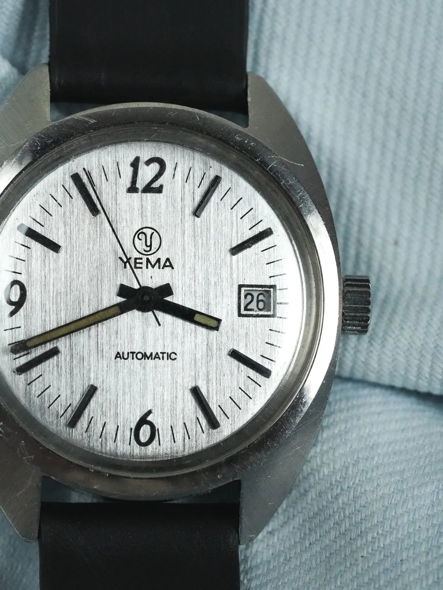 Yema - Sous-Marine Tonneau Acier Brossé Index Batôns - 1960s - Atelier Victor