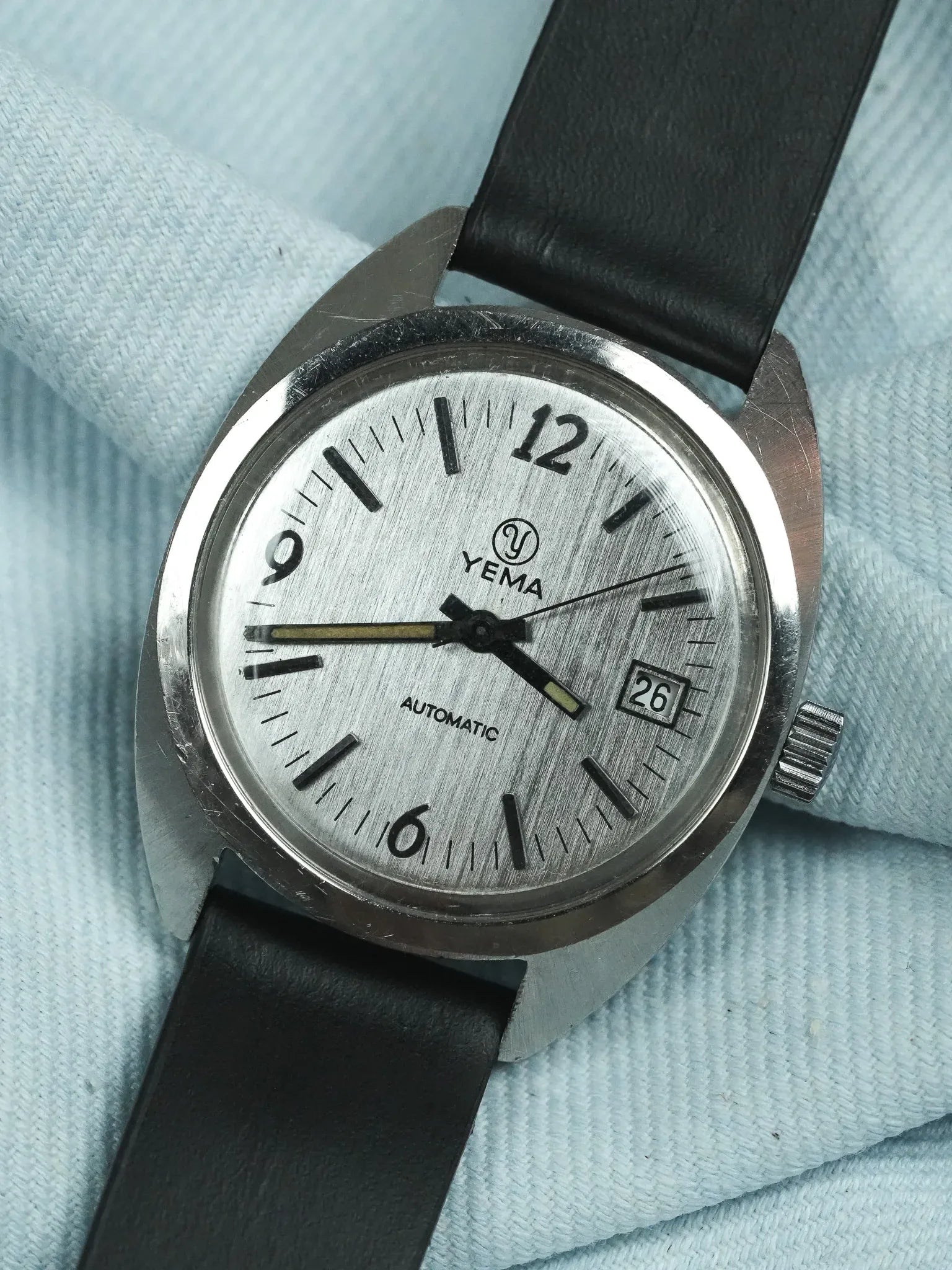 Yema - Sous-Marine Tonneau Acier Brossé Index Batôns - 1960s - Atelier Victor