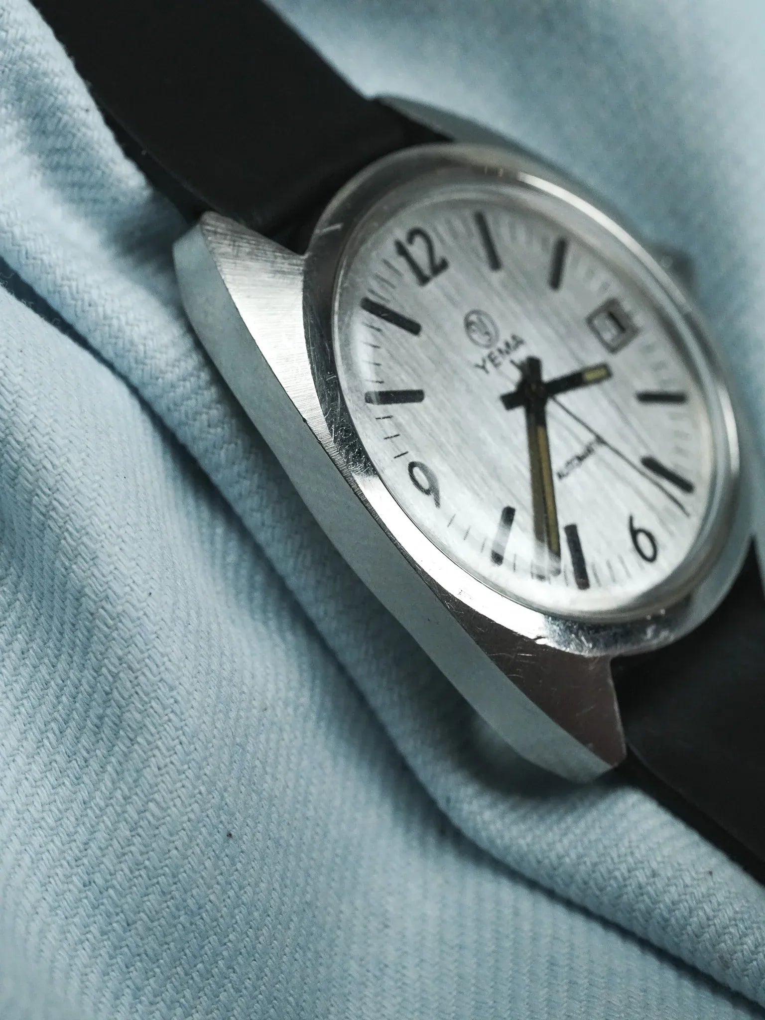 Yema - Sous-Marine Tonneau Acier Brossé Index Batôns - 1960s - Atelier Victor