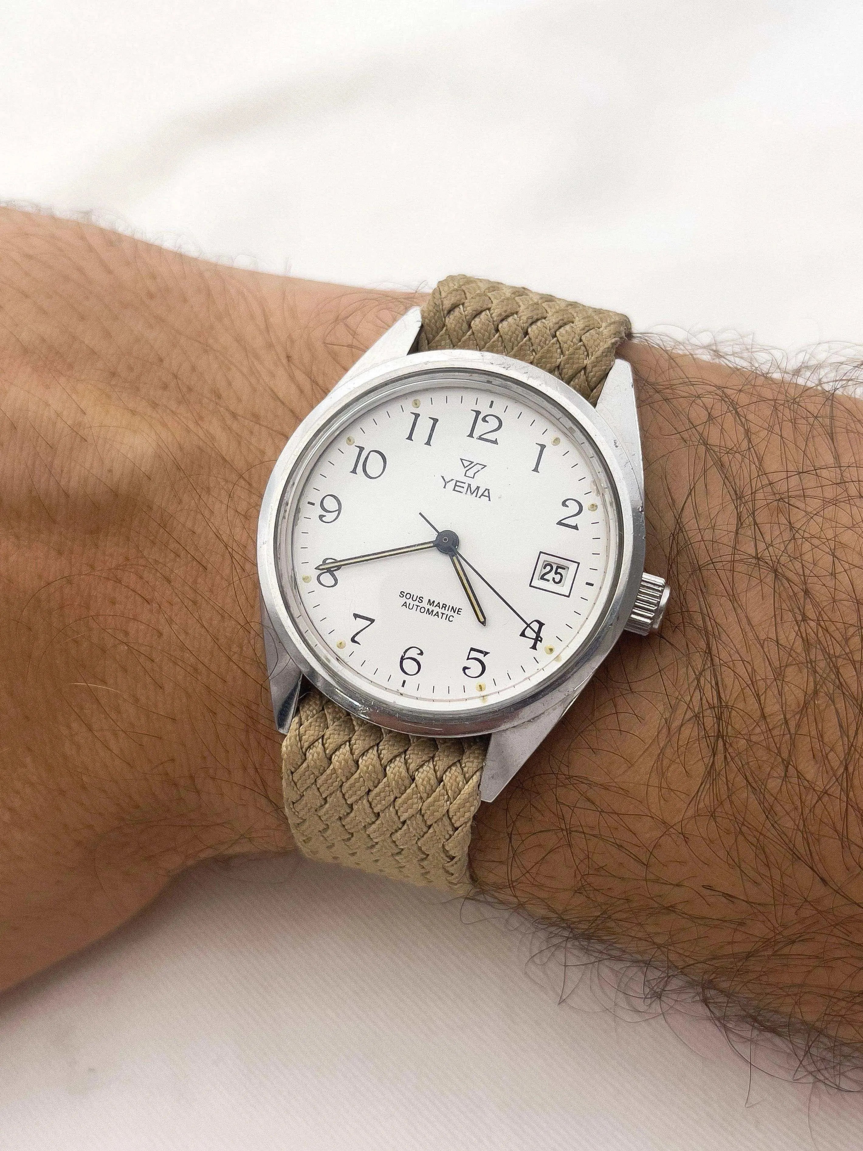 Yema - Sous Marine White Dial Date - 1980s - Atelier Victor Paris - Vintage Watch Shop Dubai