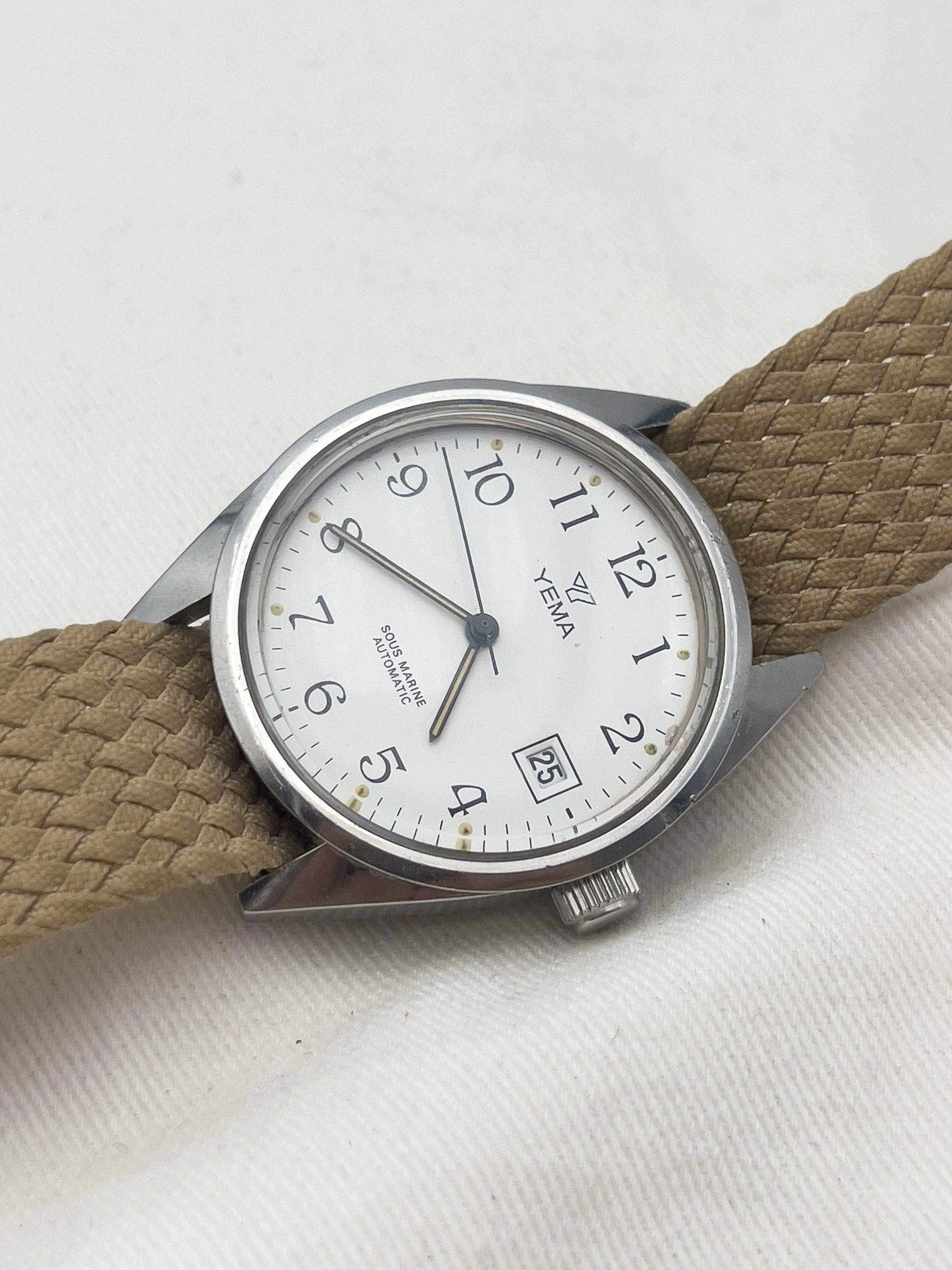 Yema - Sous Marine White Dial Date - 1980s - Atelier Victor Paris - Vintage Watch Shop Dubai