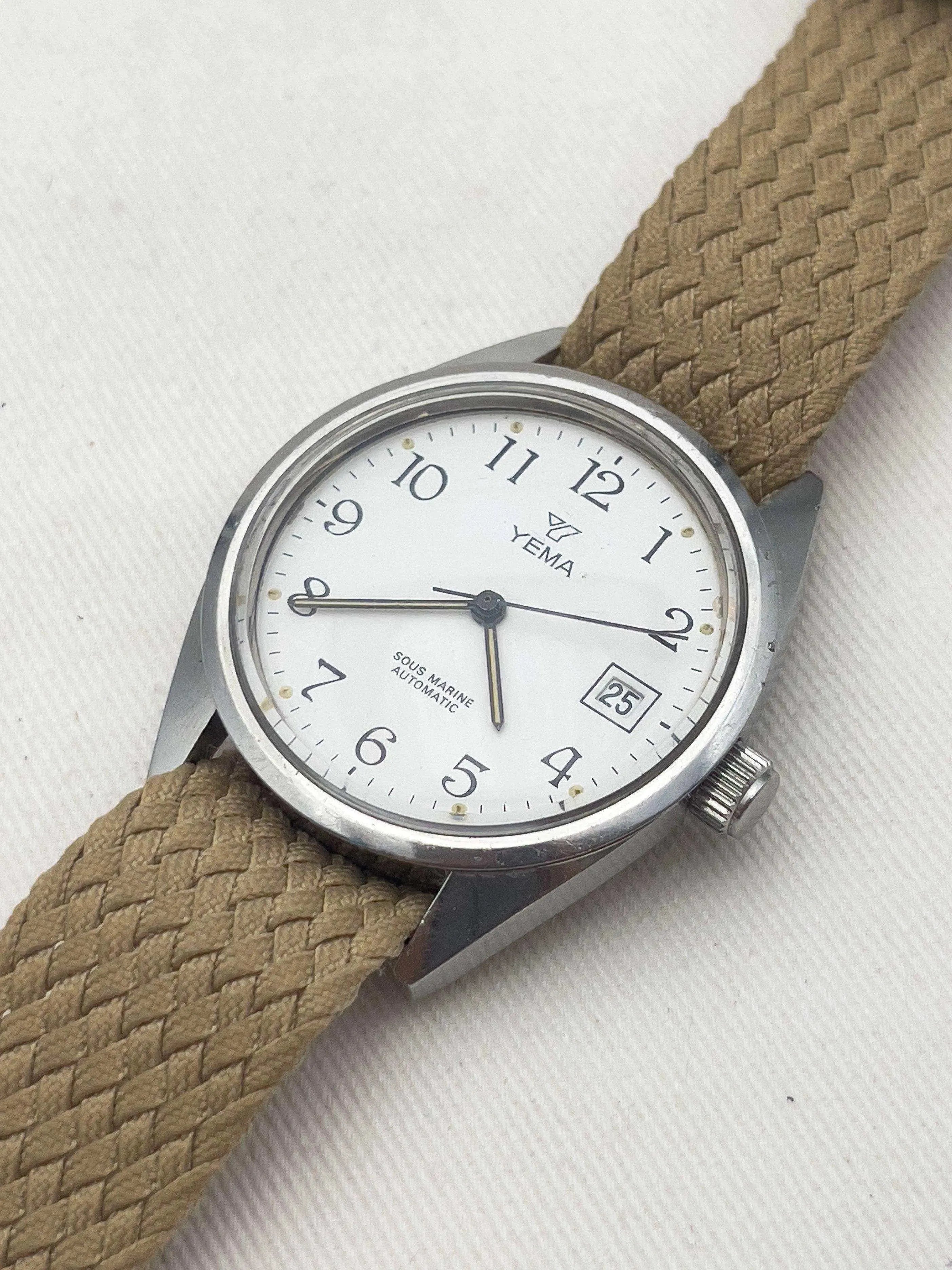Yema - Sous Marine White Dial Date - 1980s - Atelier Victor Paris - Vintage Watch Shop Dubai