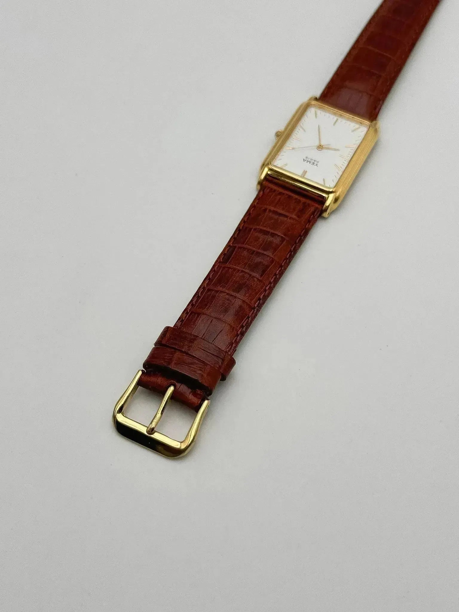 Yema - Tank Plaqué Or Cadran Blanc - 1990s - Atelier Victor