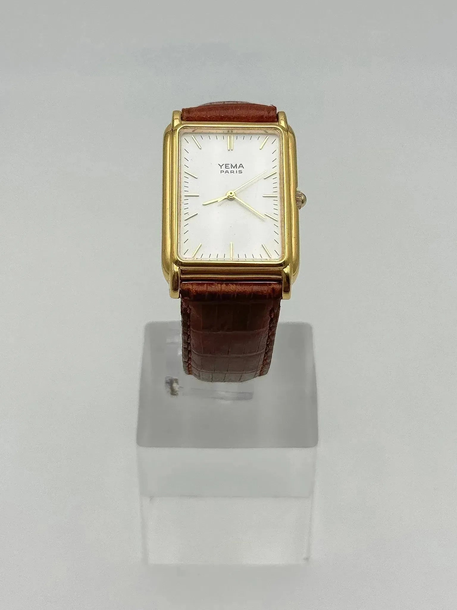 Yema - Tank Plaqué Or Cadran Blanc - 1990s - Atelier Victor Paris - Vintage Watch Shop Dubai