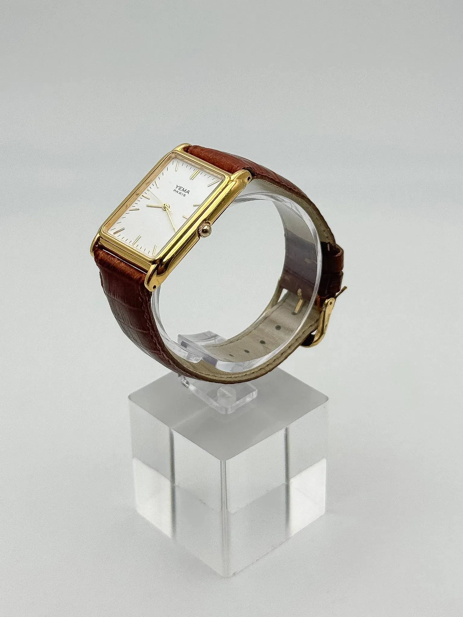 Yema - Tank Plaqué Or Cadran Blanc - 1990s - Atelier Victor Paris - Vintage Watch Shop Dubai