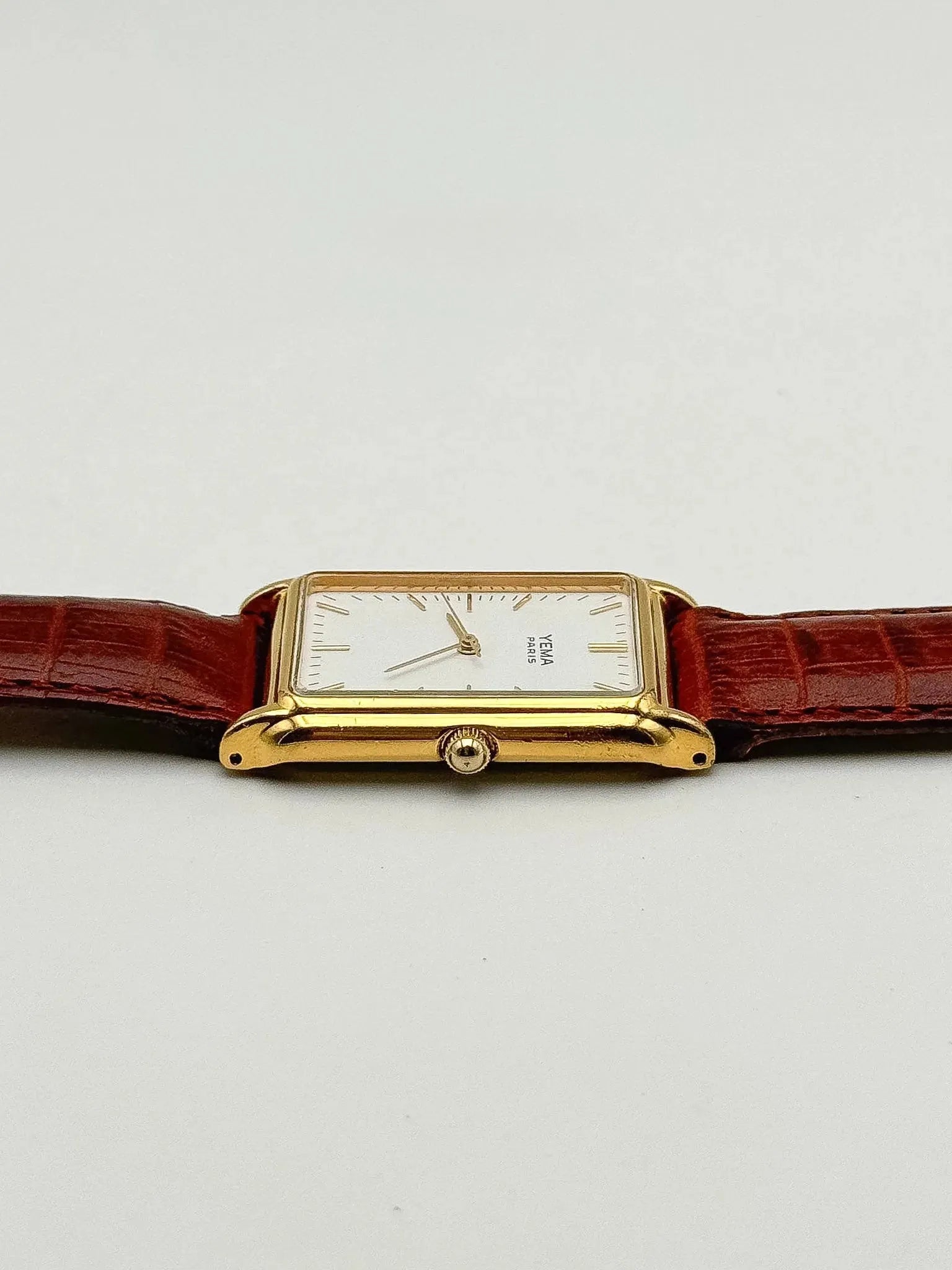 Yema - Tank Plaqué Or Cadran Blanc - 1990s - Atelier Victor Paris - Vintage Watch Shop Dubai