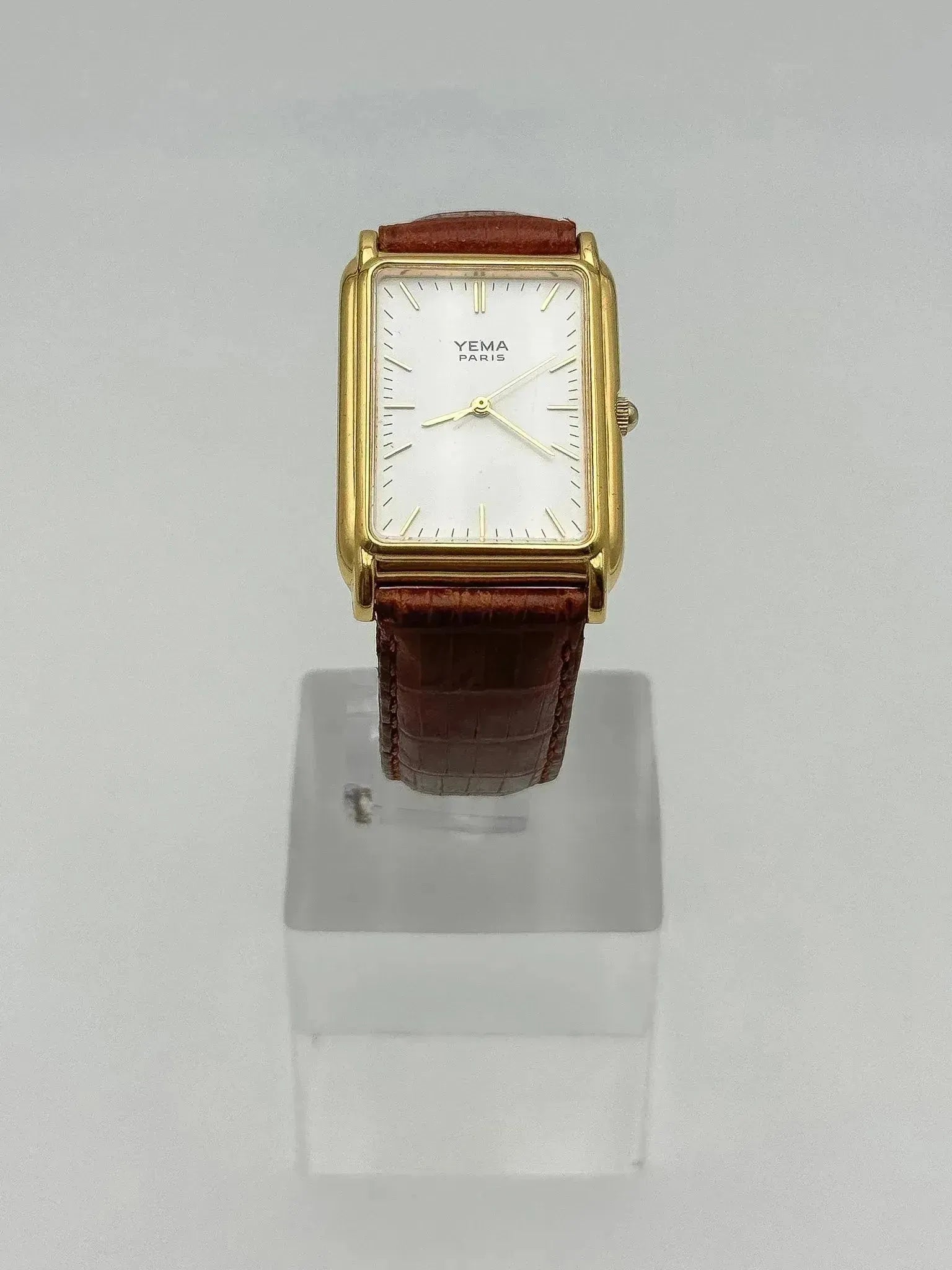 Yema - Tank Plaqué Or Cadran Blanc - 1990s - Atelier Victor - Vintage Shop