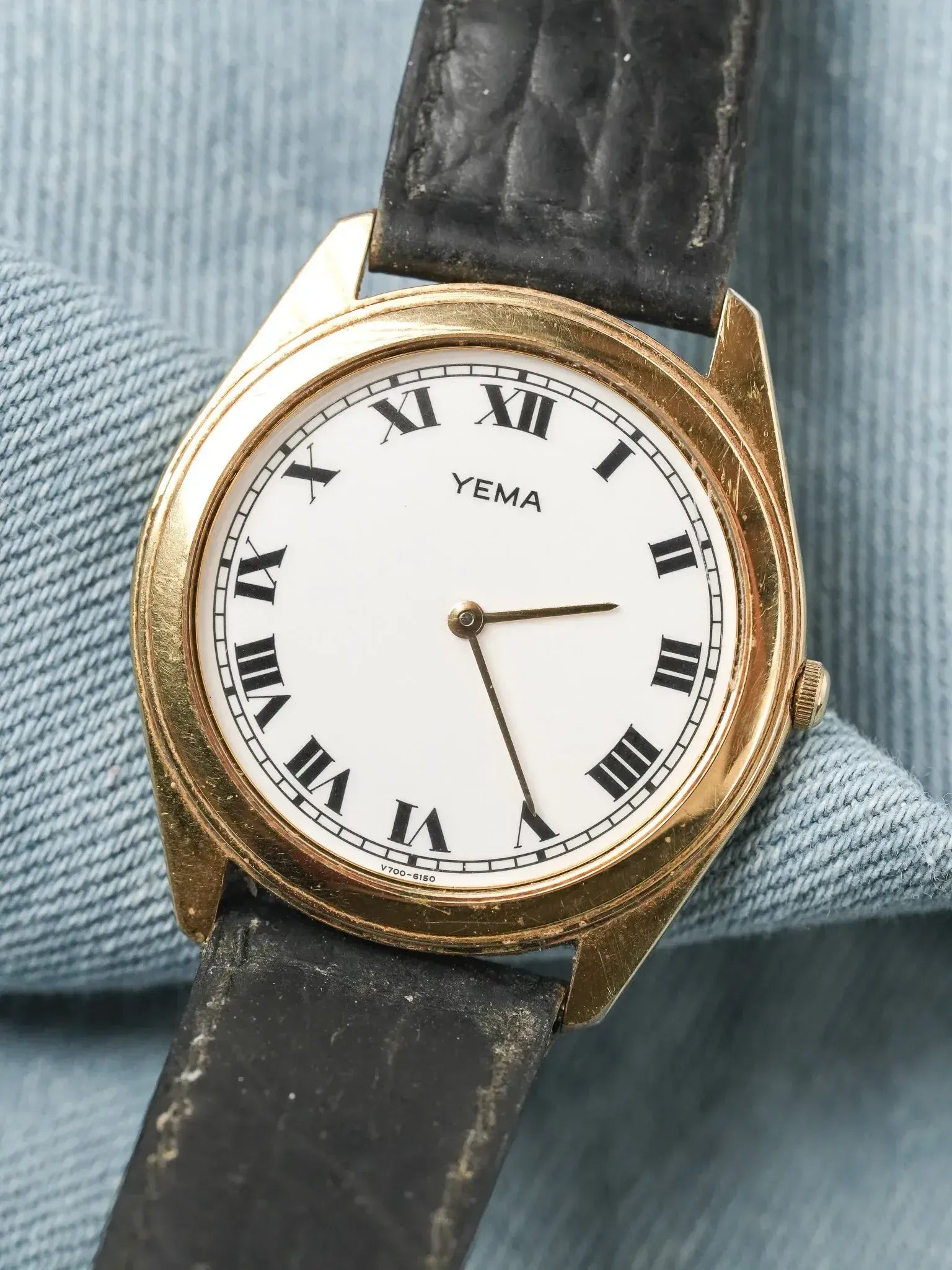 Yema - Tonneau Or Cadran Blanc Romain - 1990s - Atelier Victor