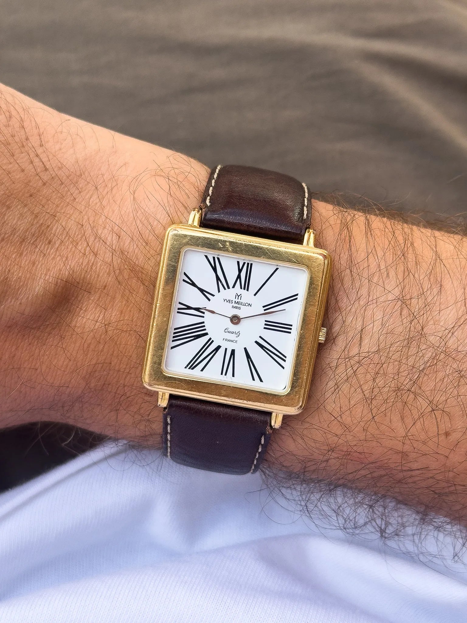 Yves Meillon Paris - Tank XL Carrée Romain Plaqué or - 1990s - Atelier Victor