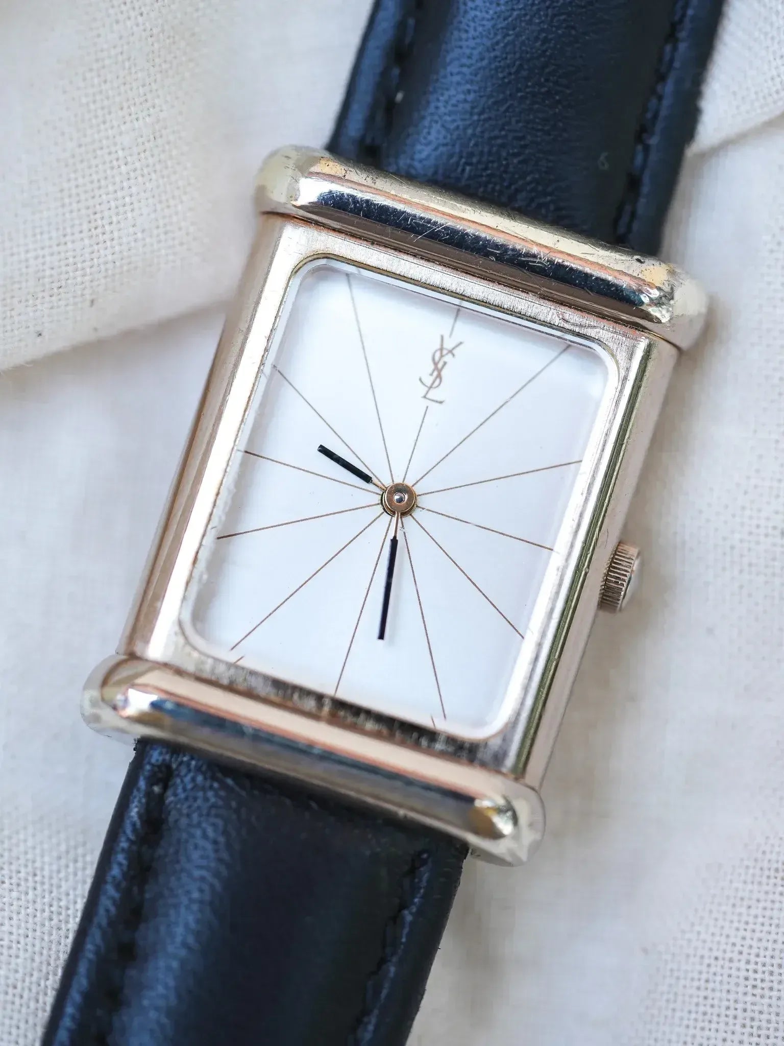 Yves Saint Laurent - YSL Tank vintage plaqué or rose - 1980s - Atelier Victor