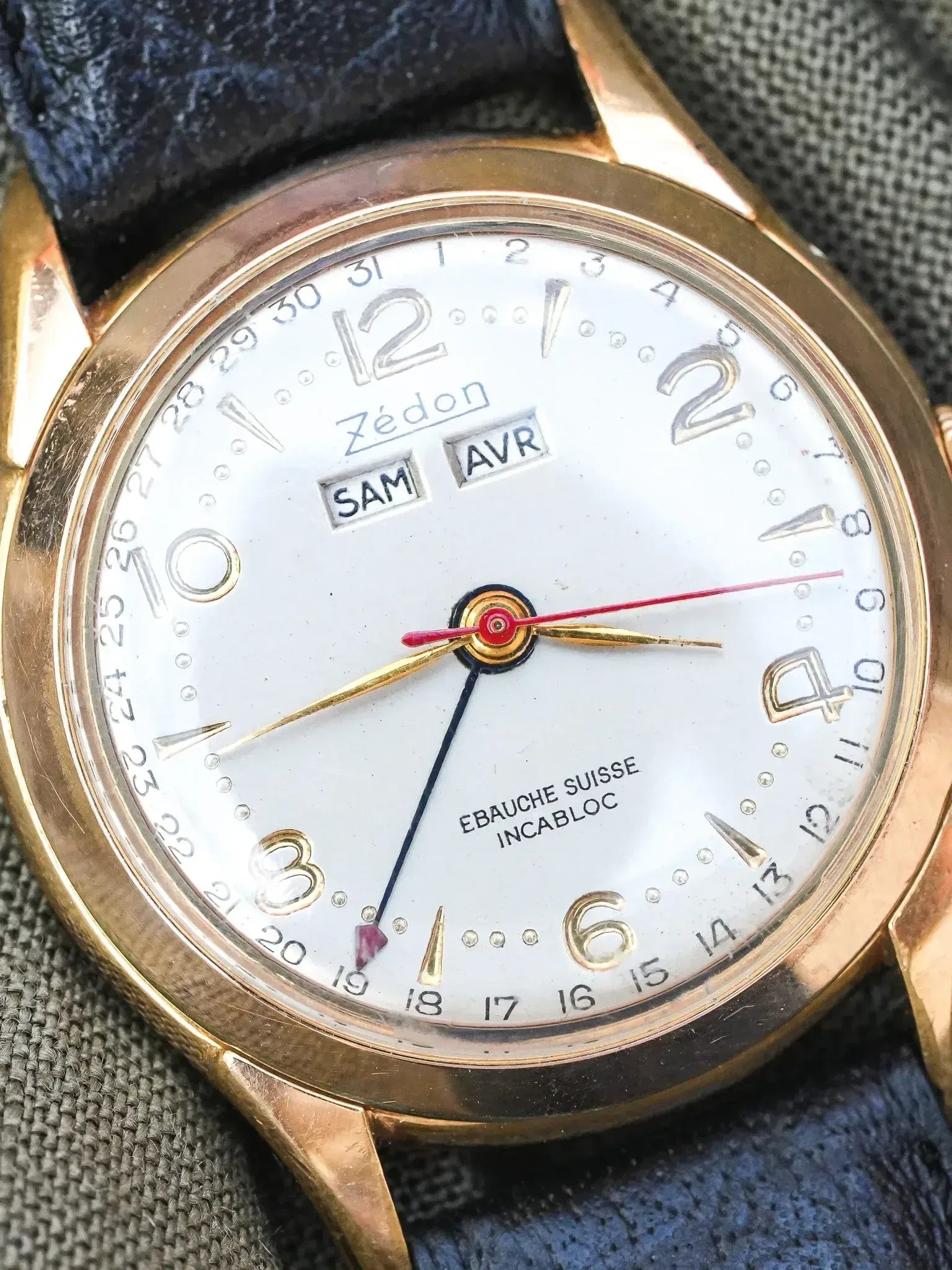 Zédon - Triple Calendar Français Plaqué or - 1960s - Atelier Victor